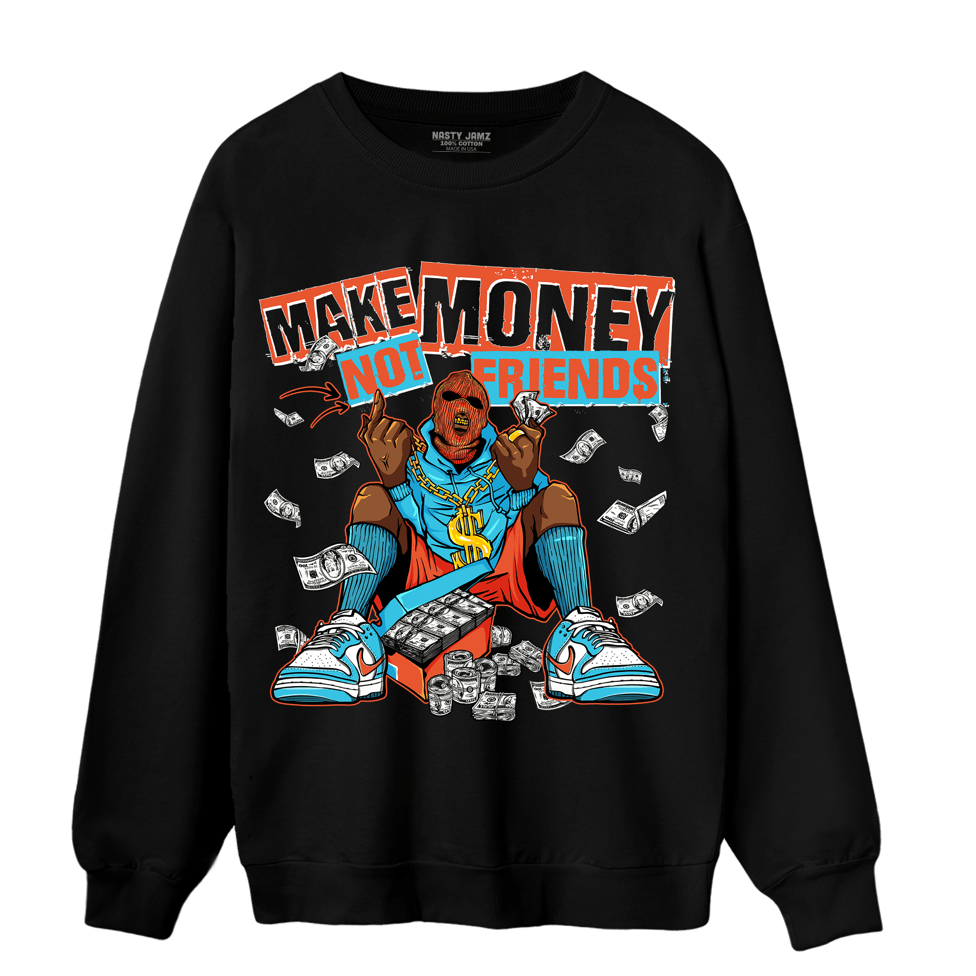 Dunk Low Dolphins Sweatshirt Match Make Money Not Friends - NastyJamz