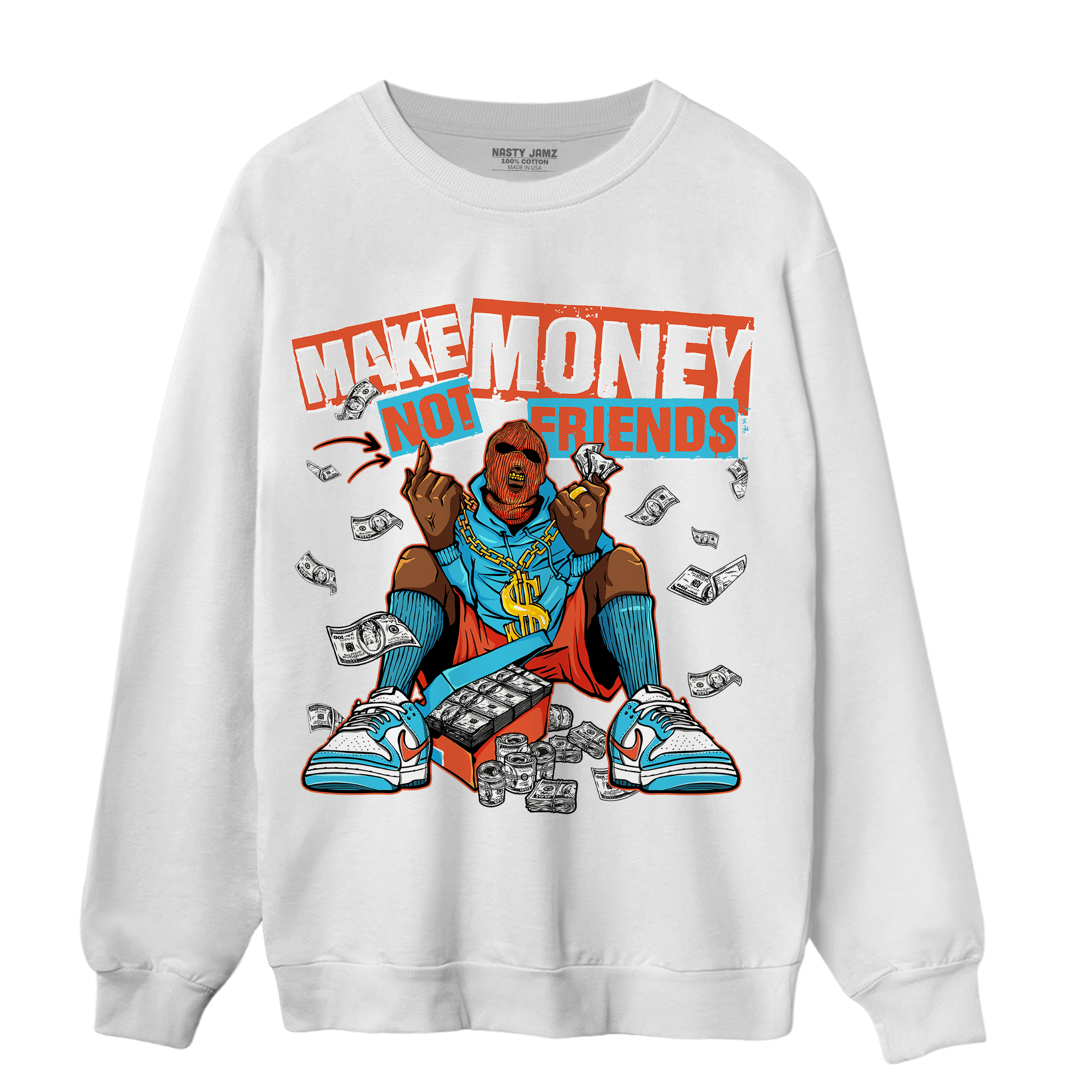 Dunk Low Dolphins Sweatshirt Match Make Money Not Friends - NastyJamz