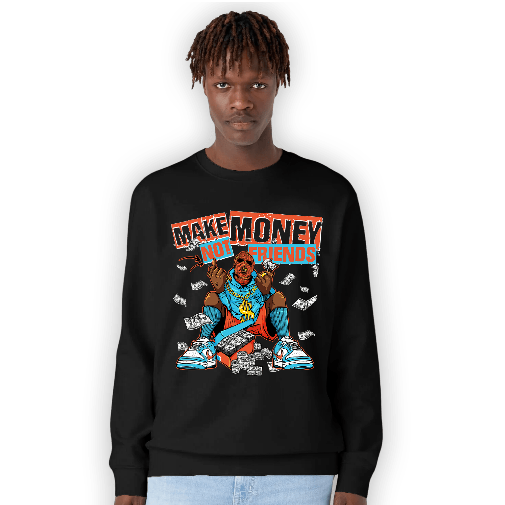 Dunk Low Dolphins Sweatshirt Match Make Money Not Friends - NastyJamz