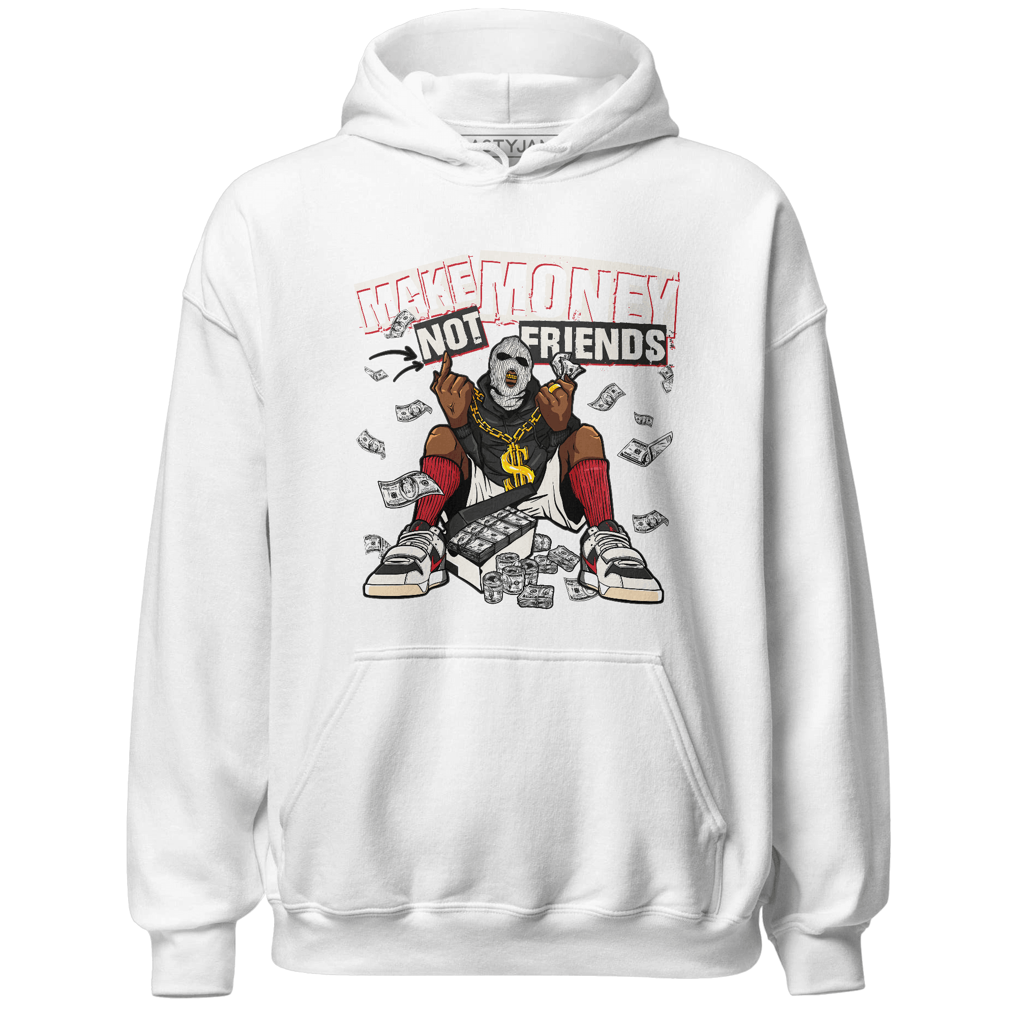 Jumman Jack University Red Hoodie Match Make Money Not Friends - NastyJamz