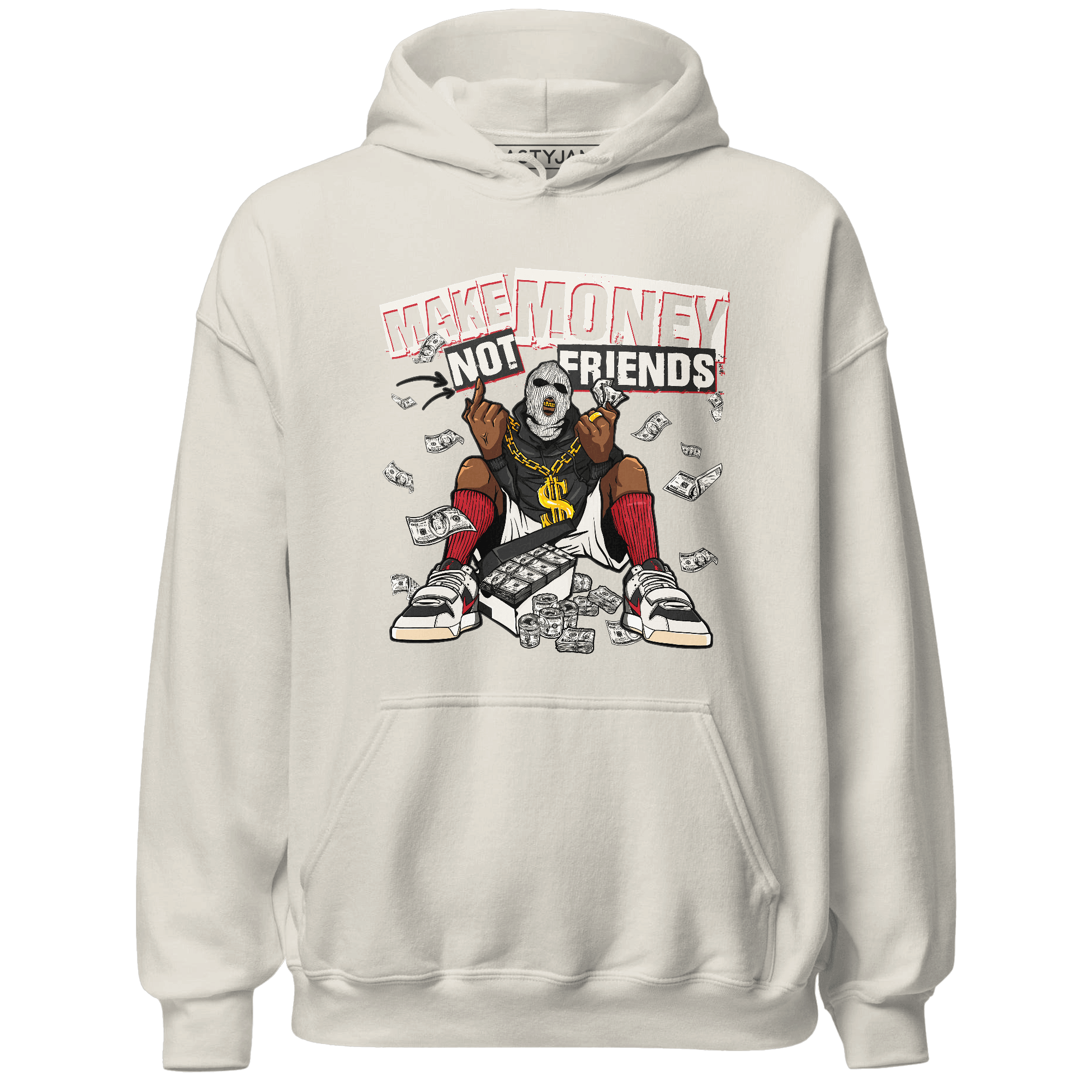 Jumman Jack University Red Hoodie Match Make Money Not Friends - NastyJamz