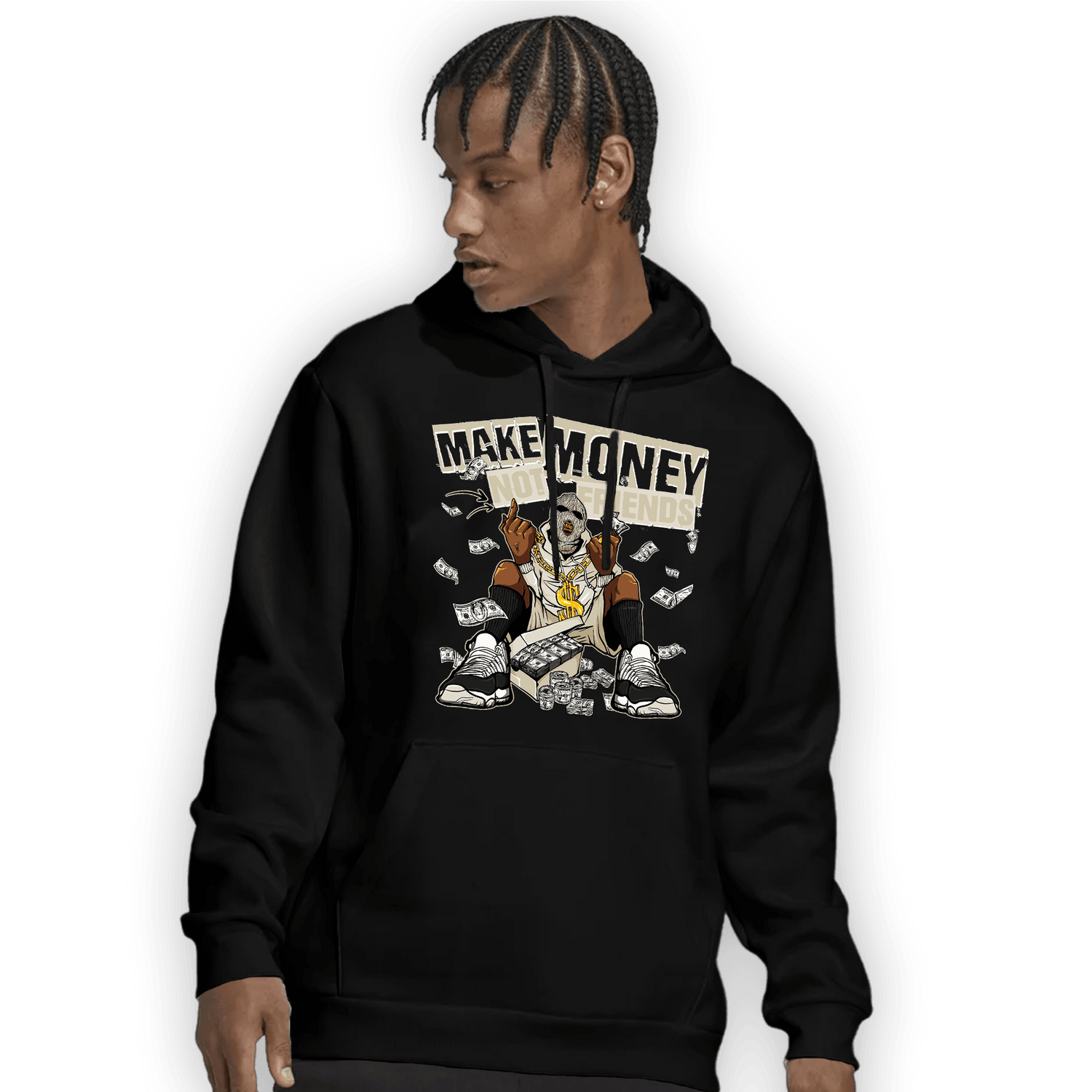 Gratitude 11s Hoodie Match Make Money Not Friends - NastyJamz