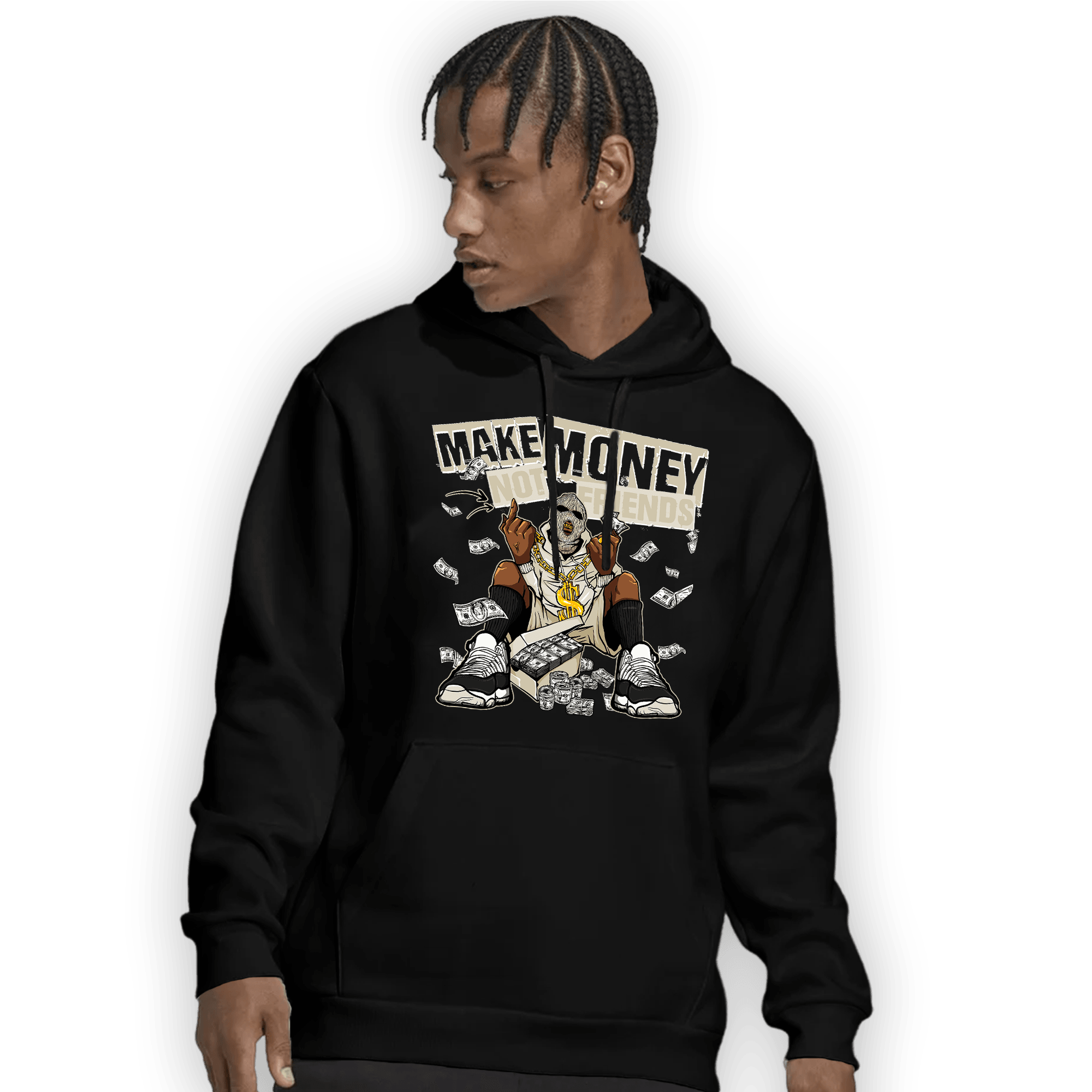 Gratitude 11s Hoodie Match Make Money Not Friends - NastyJamz