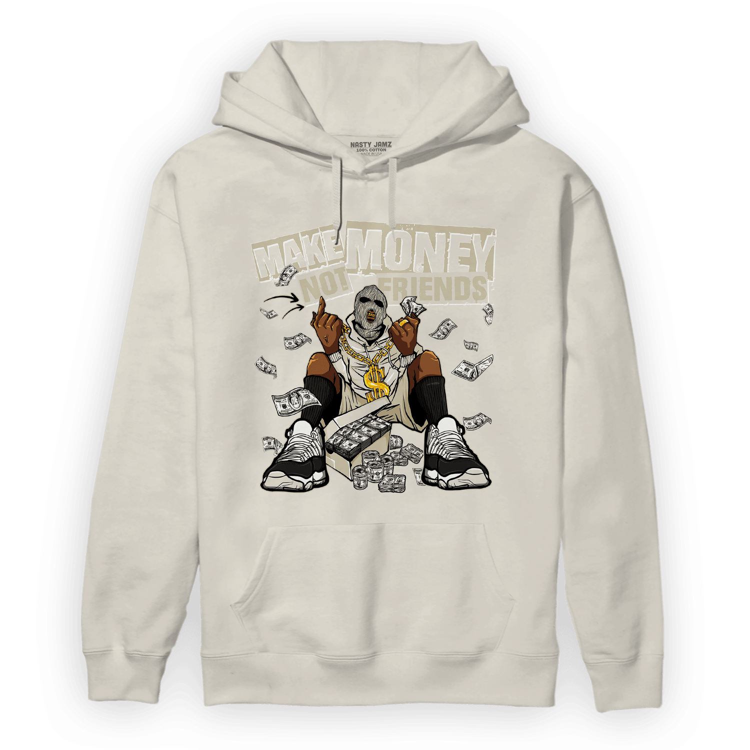 Gratitude 11s Hoodie Match Make Money Not Friends - NastyJamz