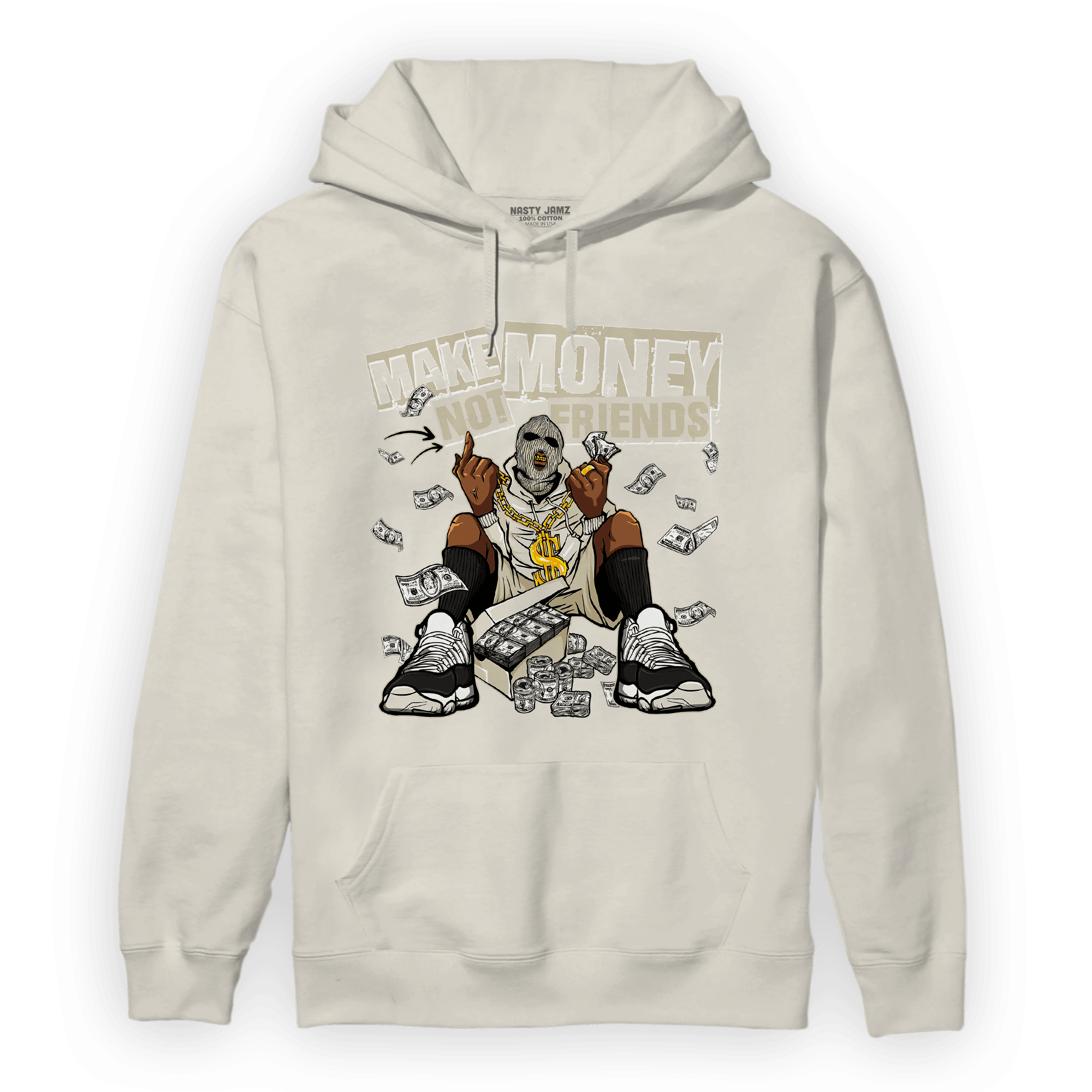 Gratitude 11s Hoodie Match Make Money Not Friends - NastyJamz