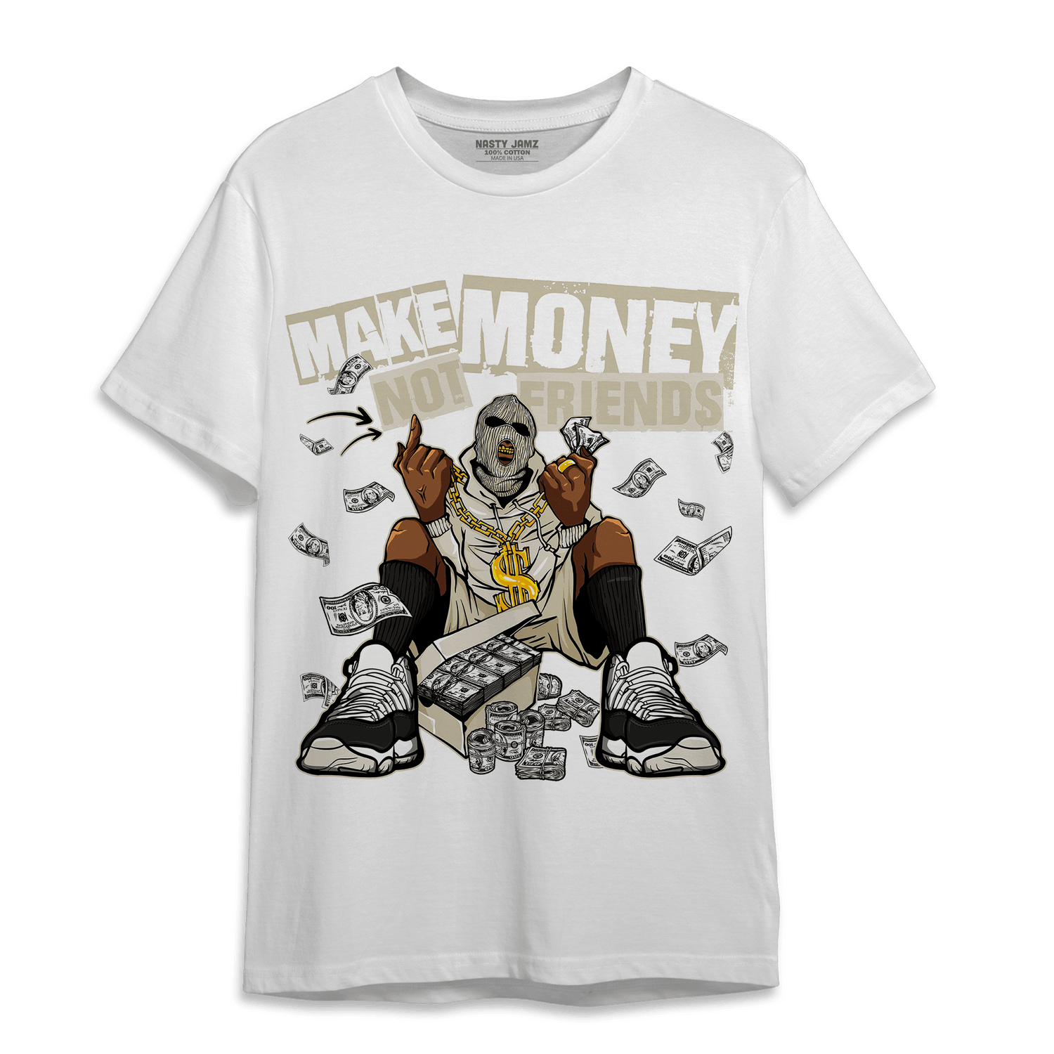 Gratitude 11s T Shirt Match Make Money Not Friends - NastyJamz