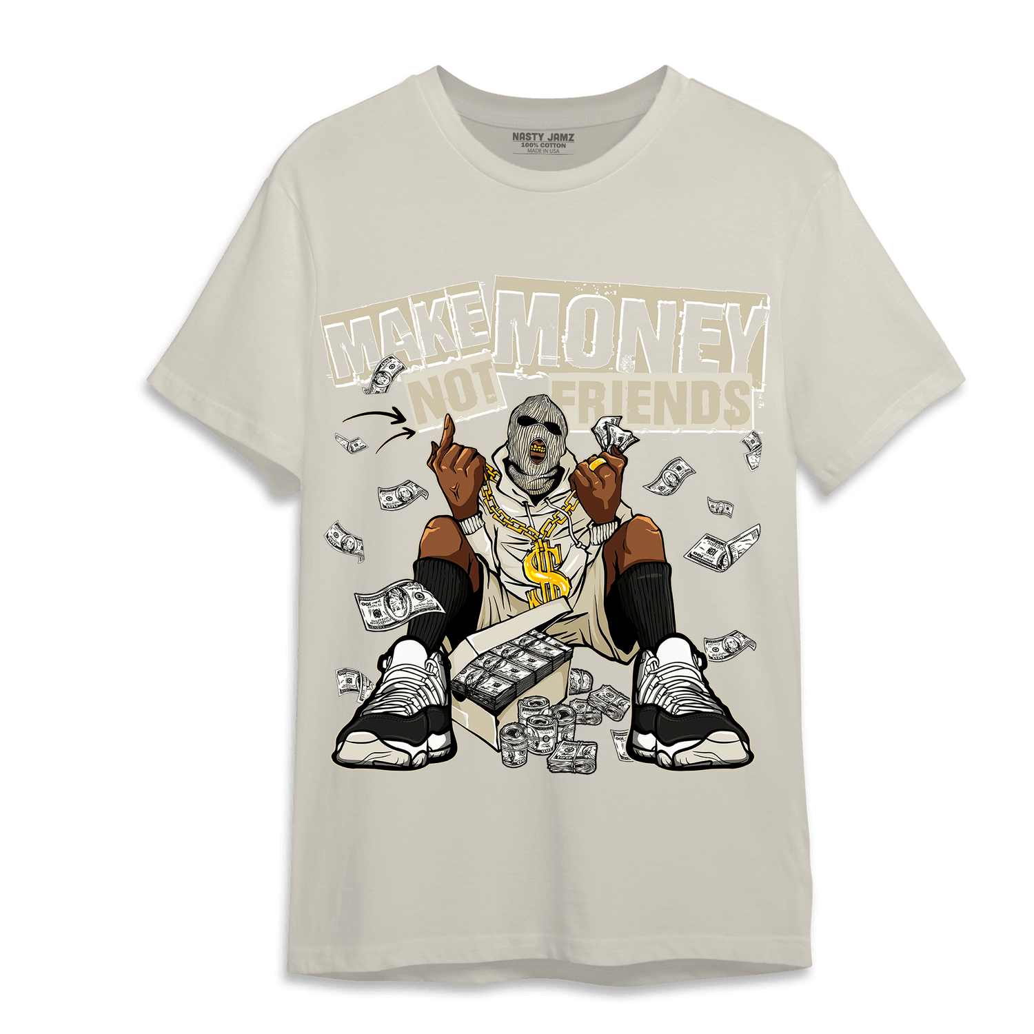 Gratitude 11s T Shirt Match Make Money Not Friends - NastyJamz
