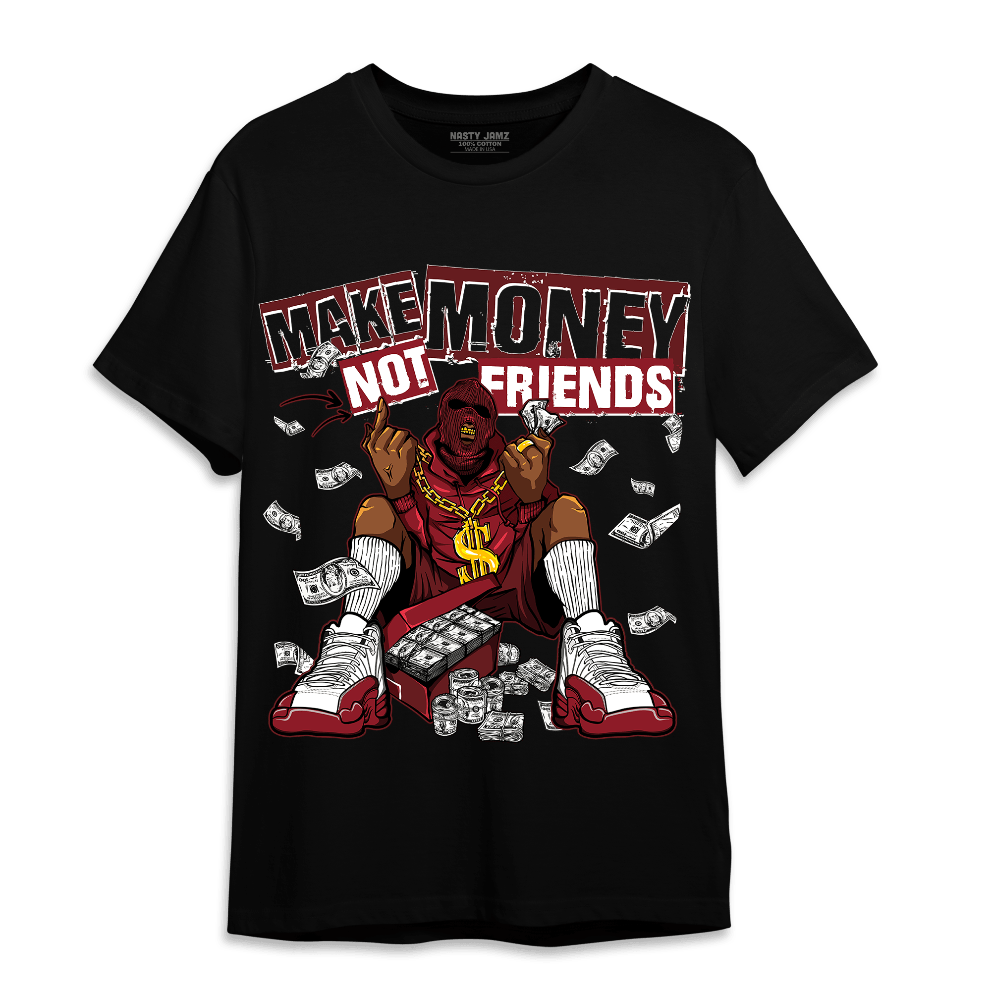 Cherry 12s T Shirt Match Make Money Not Friends - NastyJamz