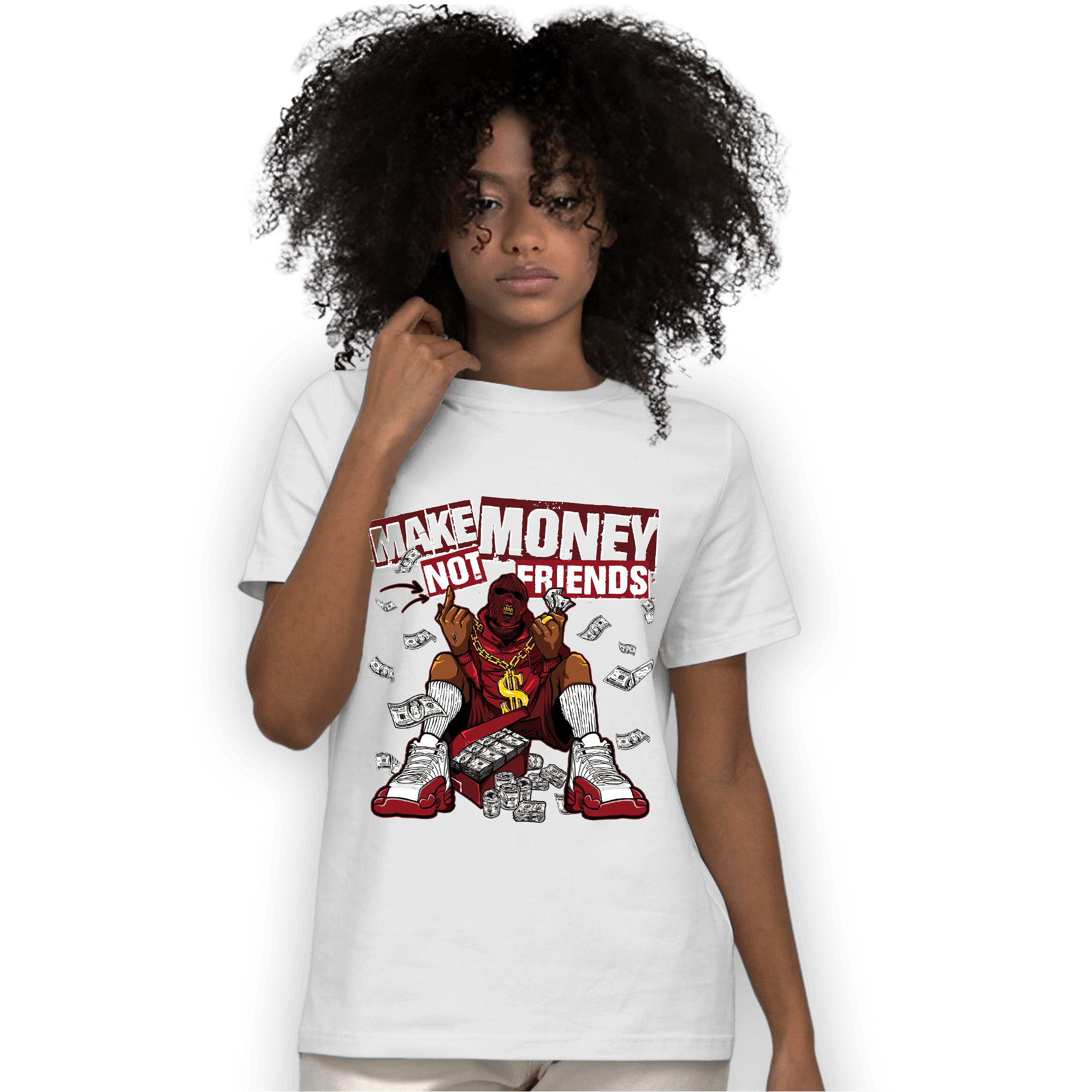 Cherry 12s T Shirt Match Make Money Not Friends - NastyJamz