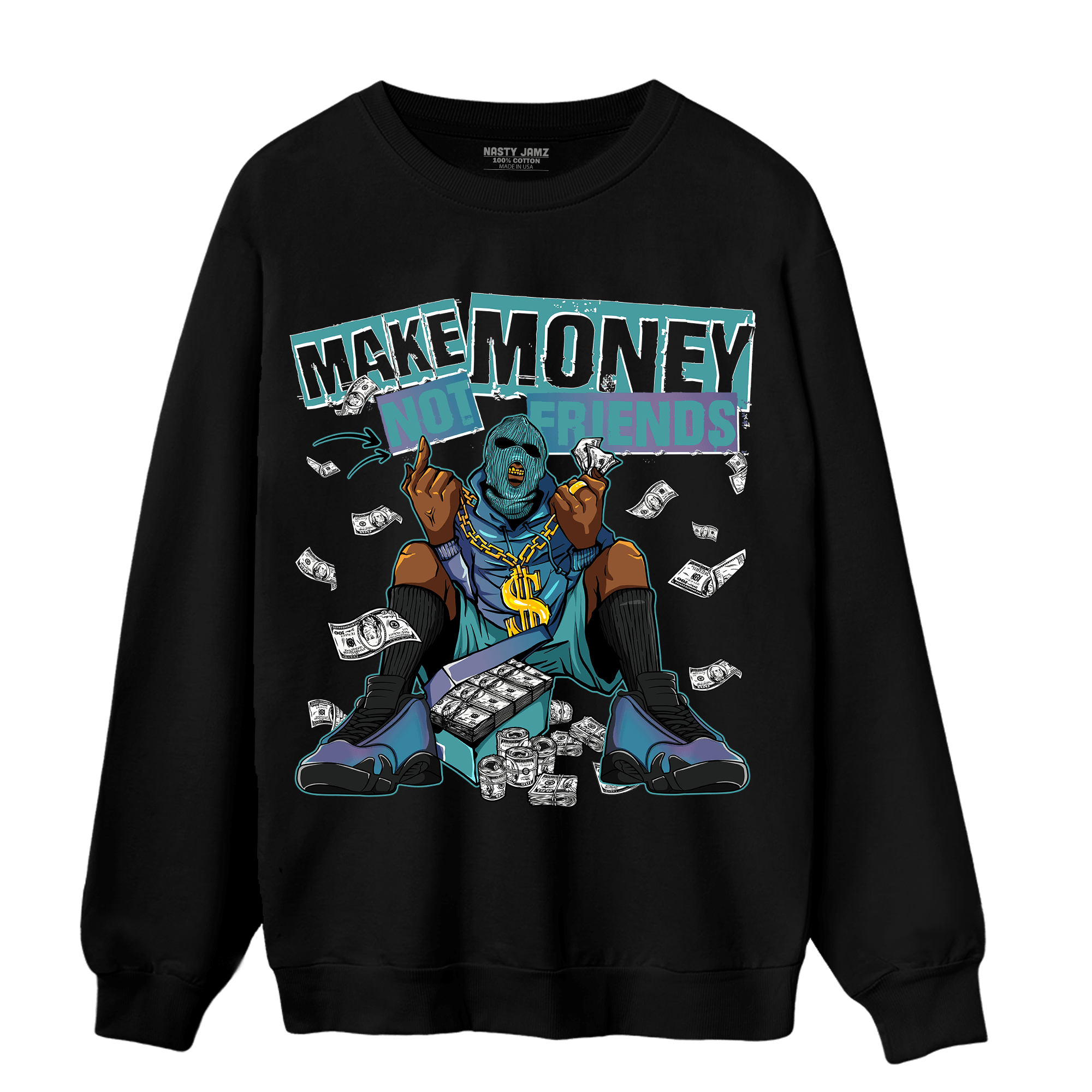 Low Love Letter 14s Sweatshirt Match Make Money Not Friends - NastyJamz