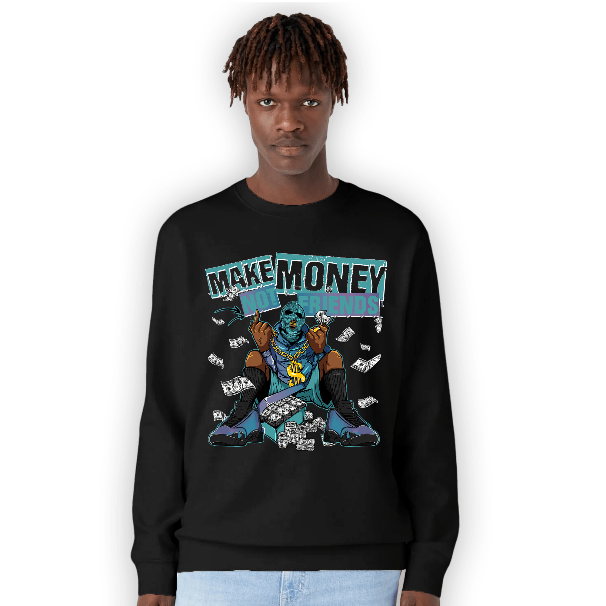 Low Love Letter 14s Sweatshirt Match Make Money Not Friends - NastyJamz