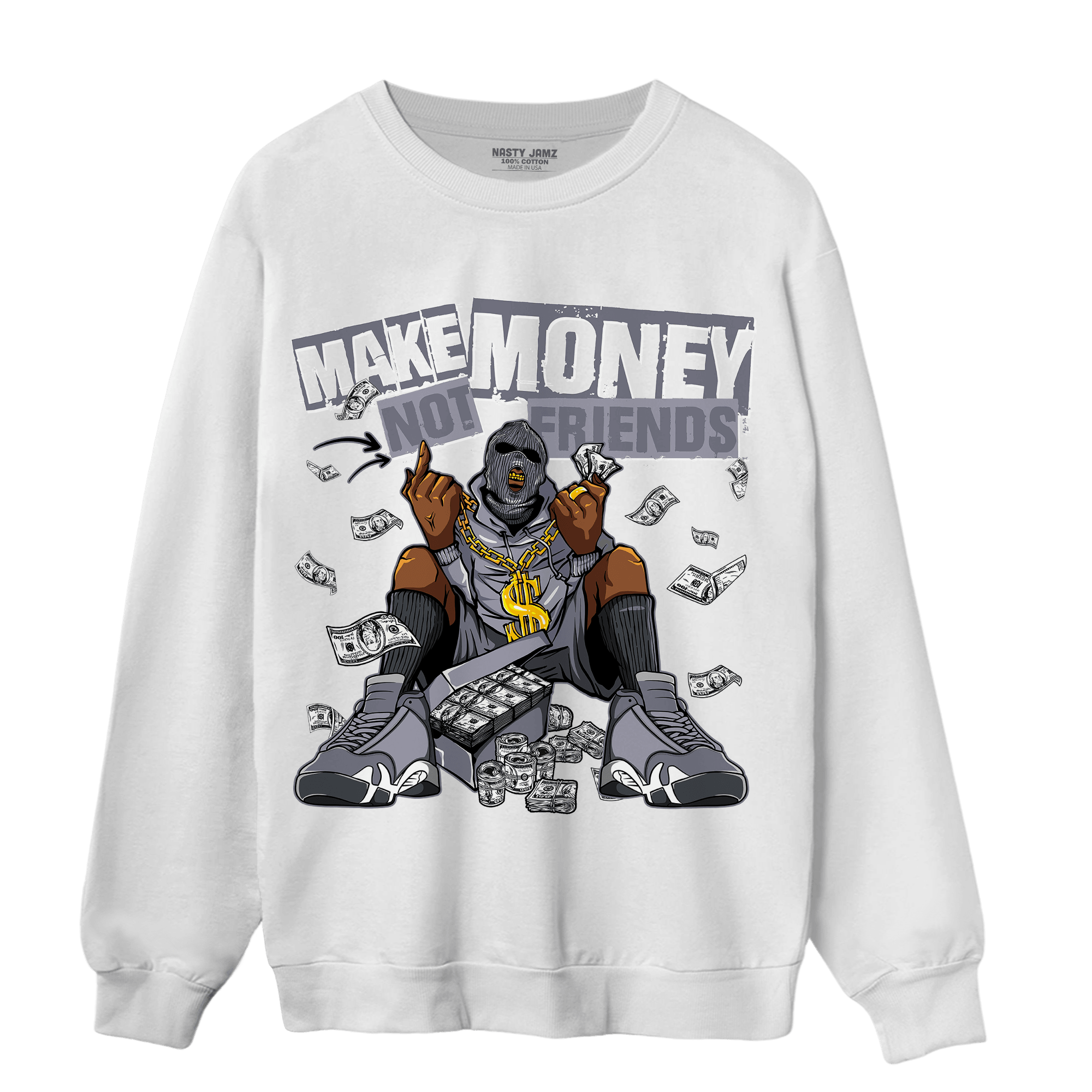 Stealth 14s Sweatshirt Match Make Money Not Friends - NastyJamz