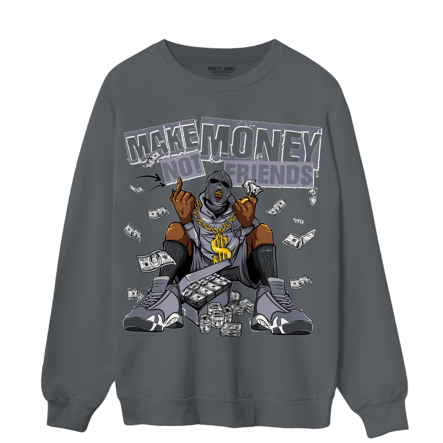 Stealth 14s Sweatshirt Match Make Money Not Friends - NastyJamz