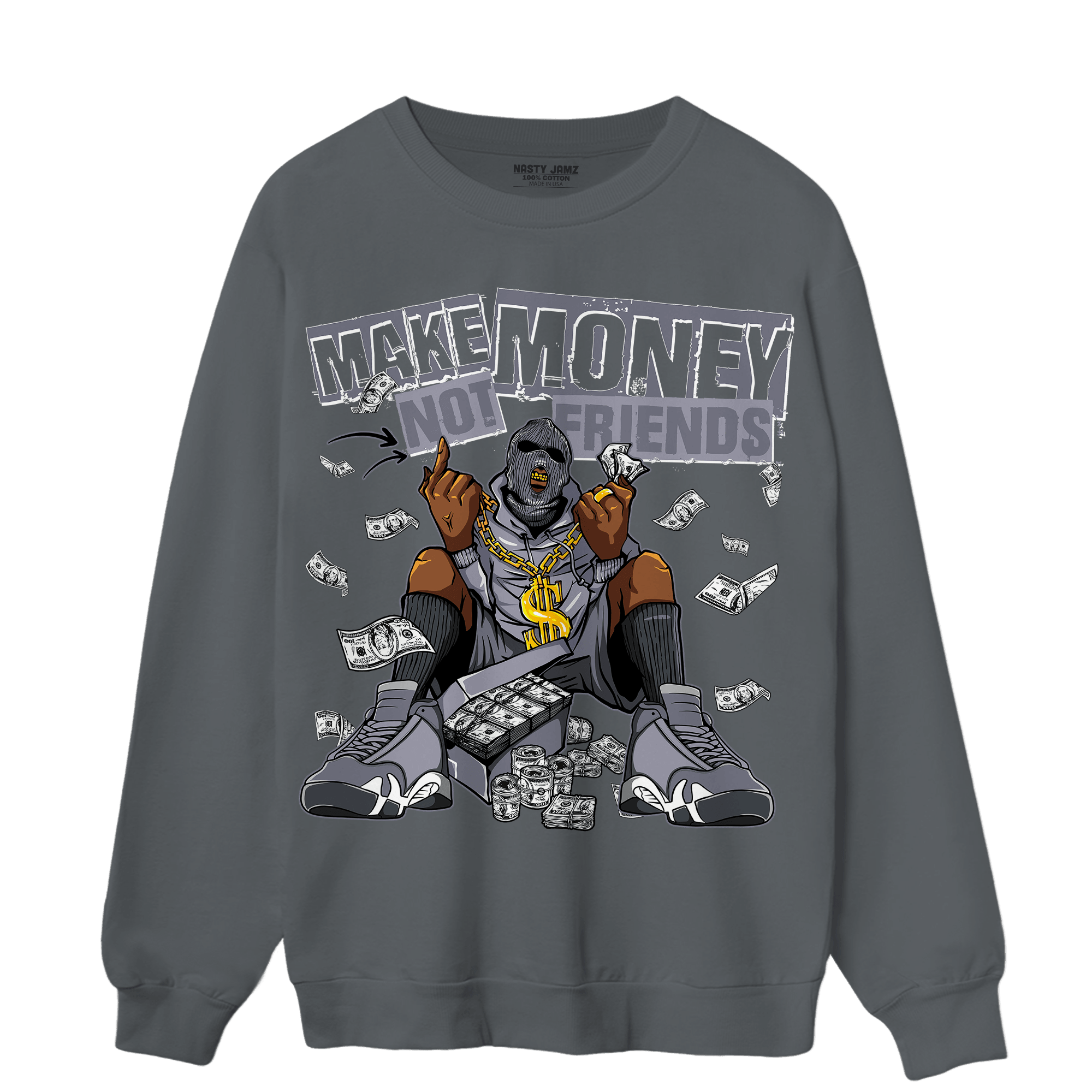 Stealth 14s Sweatshirt Match Make Money Not Friends - NastyJamz