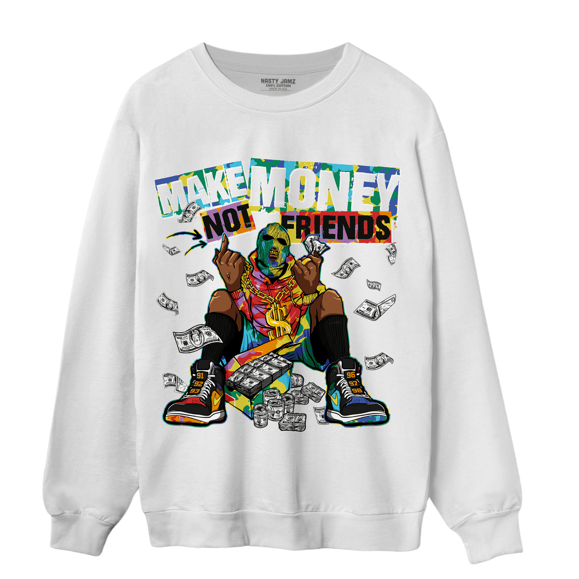 Mid GS Six Championships 1s Sweatshirt Match Make Money Not Friends - NastyJamz