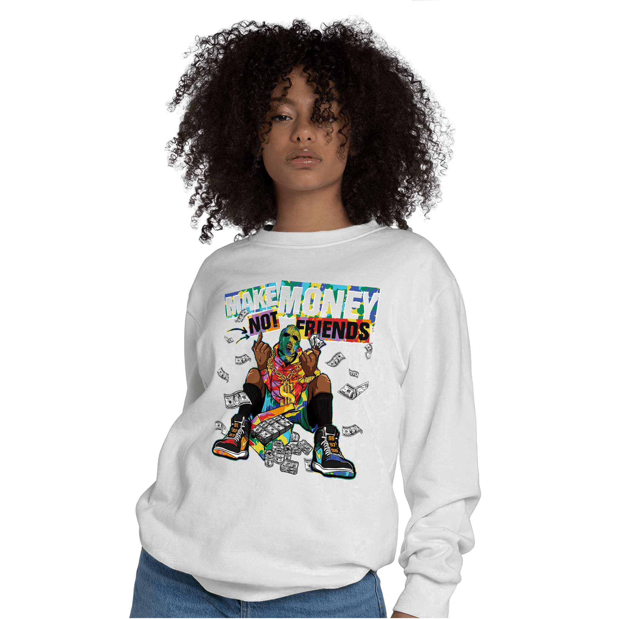 Mid GS Six Championships 1s Sweatshirt Match Make Money Not Friends - NastyJamz
