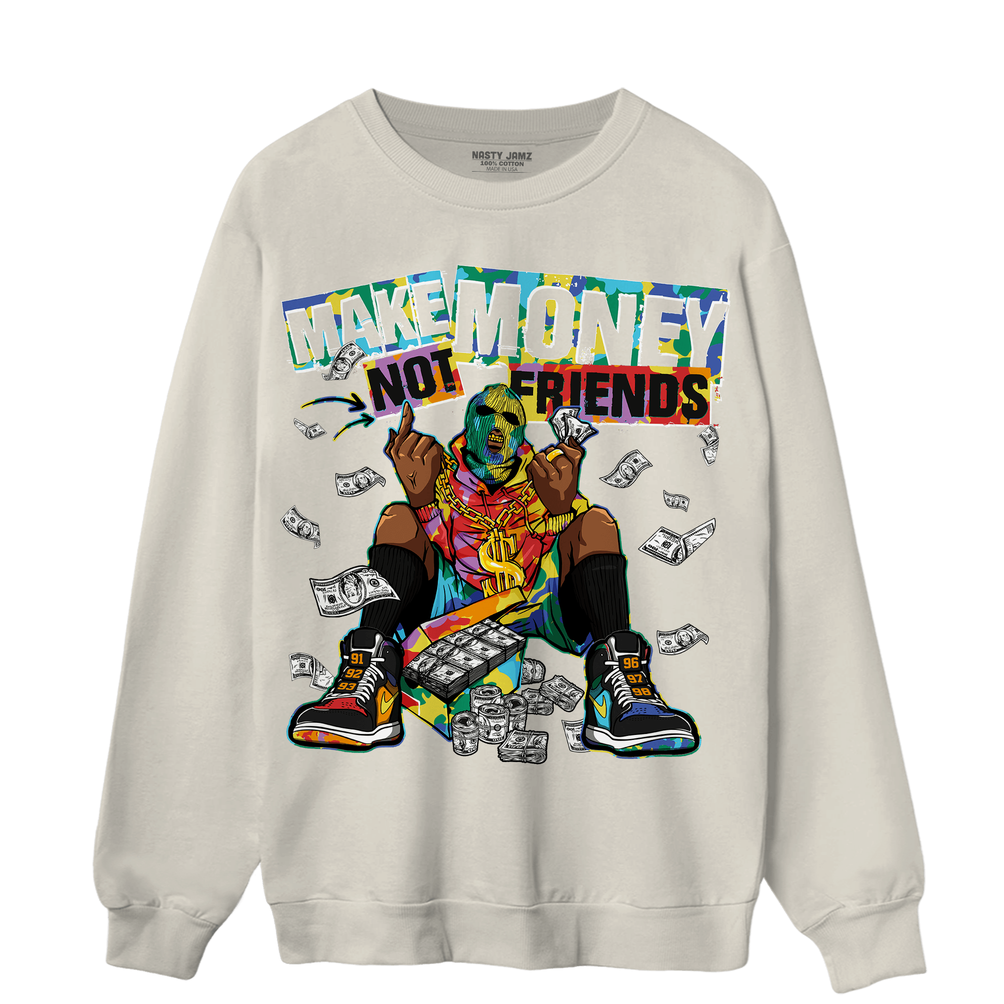 Mid GS Six Championships 1s Sweatshirt Match Make Money Not Friends - NastyJamz