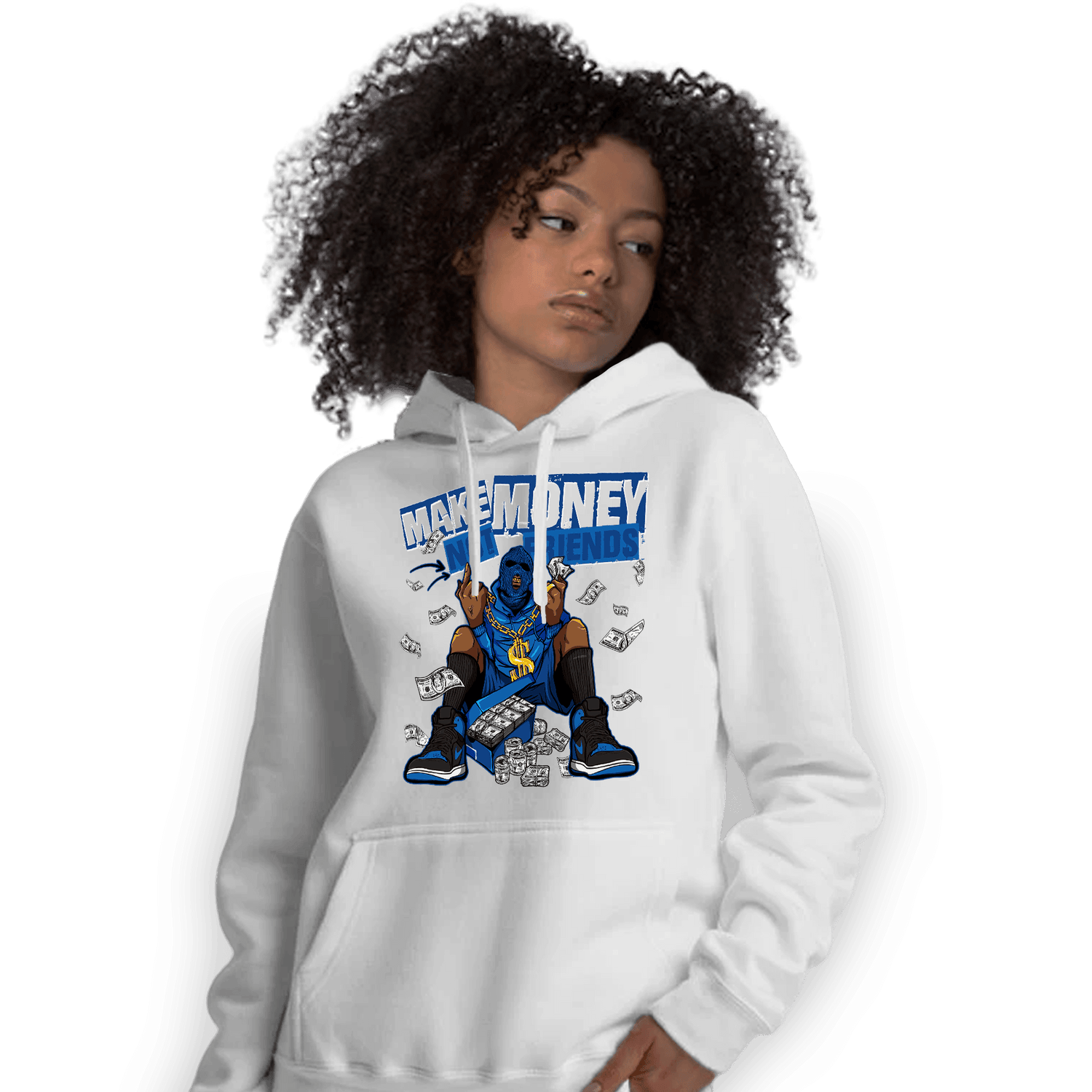 Royal Reimagined 1s Hoodie Match Make Money Not Friends - NastyJamz