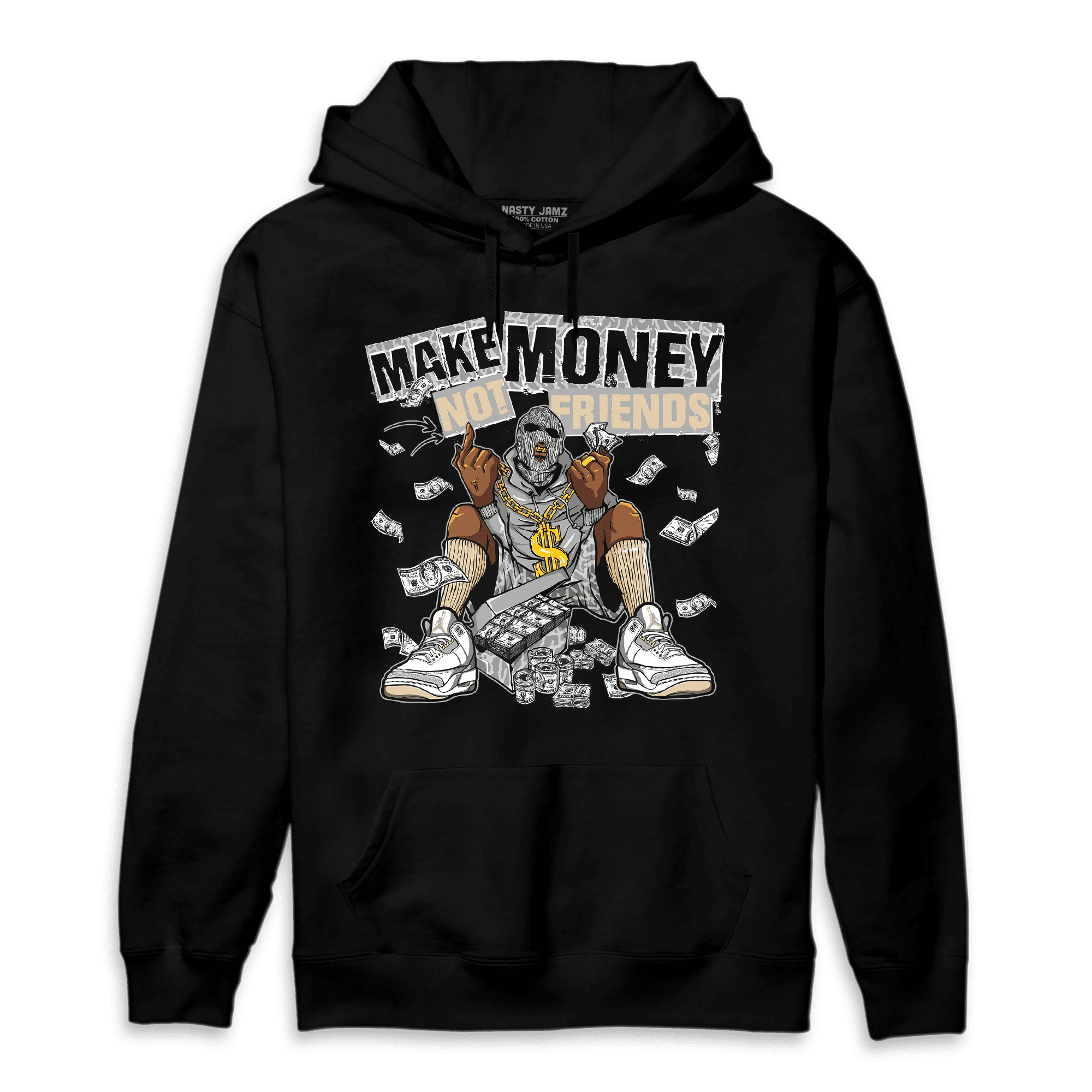 Craft Ivory 3s Hoodie Match Make Money Not Friends - NastyJamz
