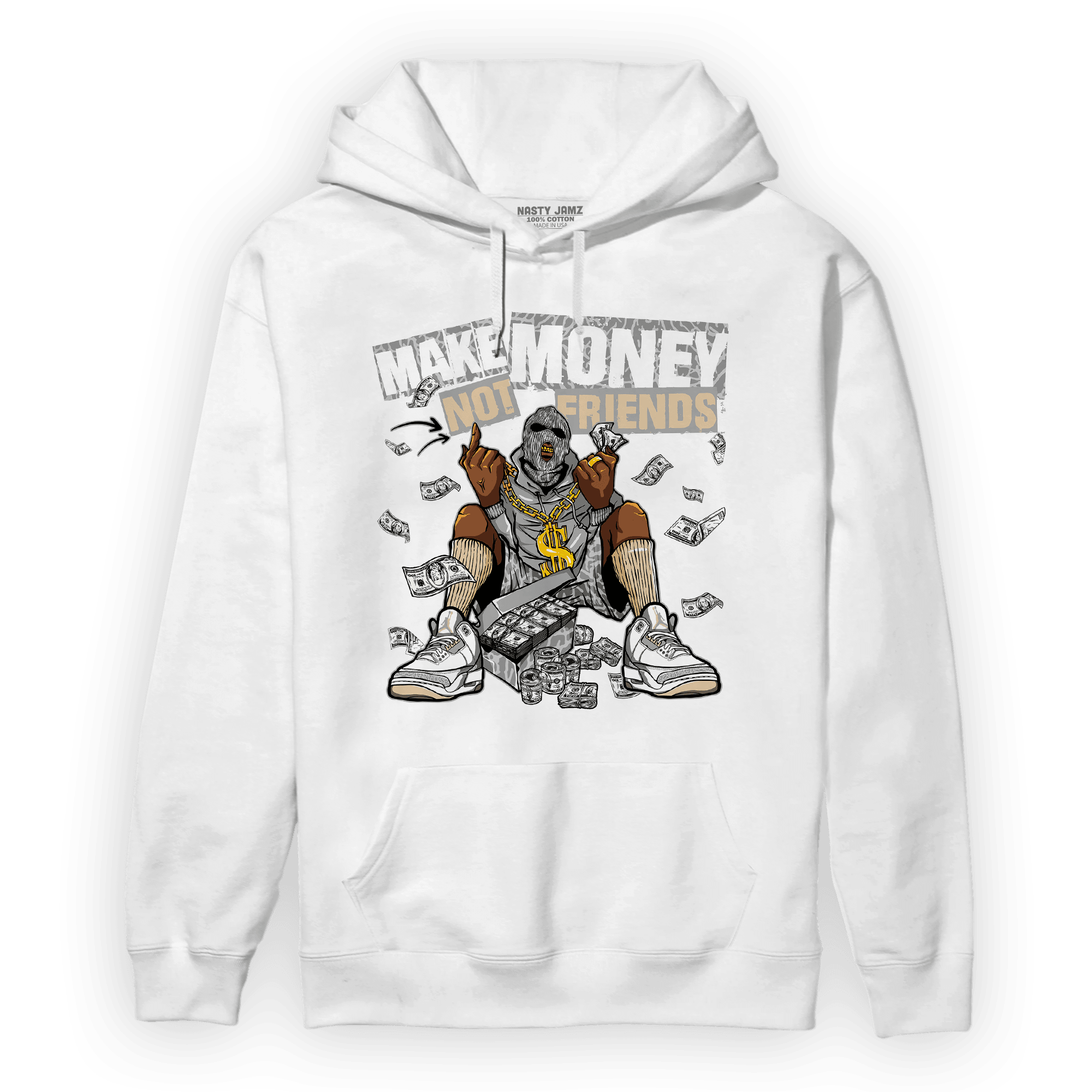 Craft Ivory 3s Hoodie Match Make Money Not Friends - NastyJamz