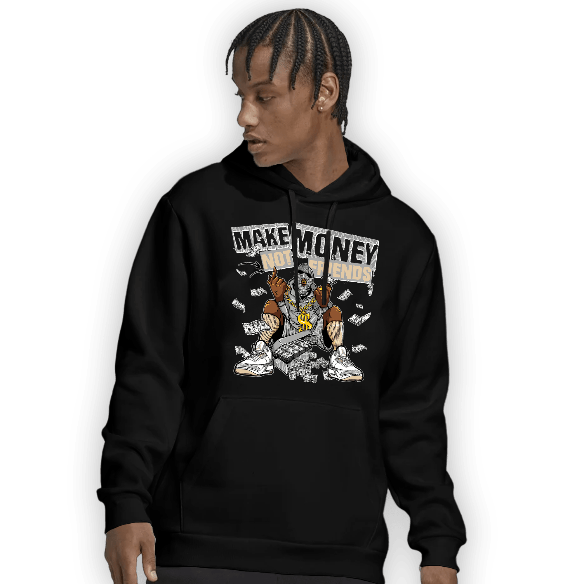 Craft Ivory 3s Hoodie Match Make Money Not Friends - NastyJamz