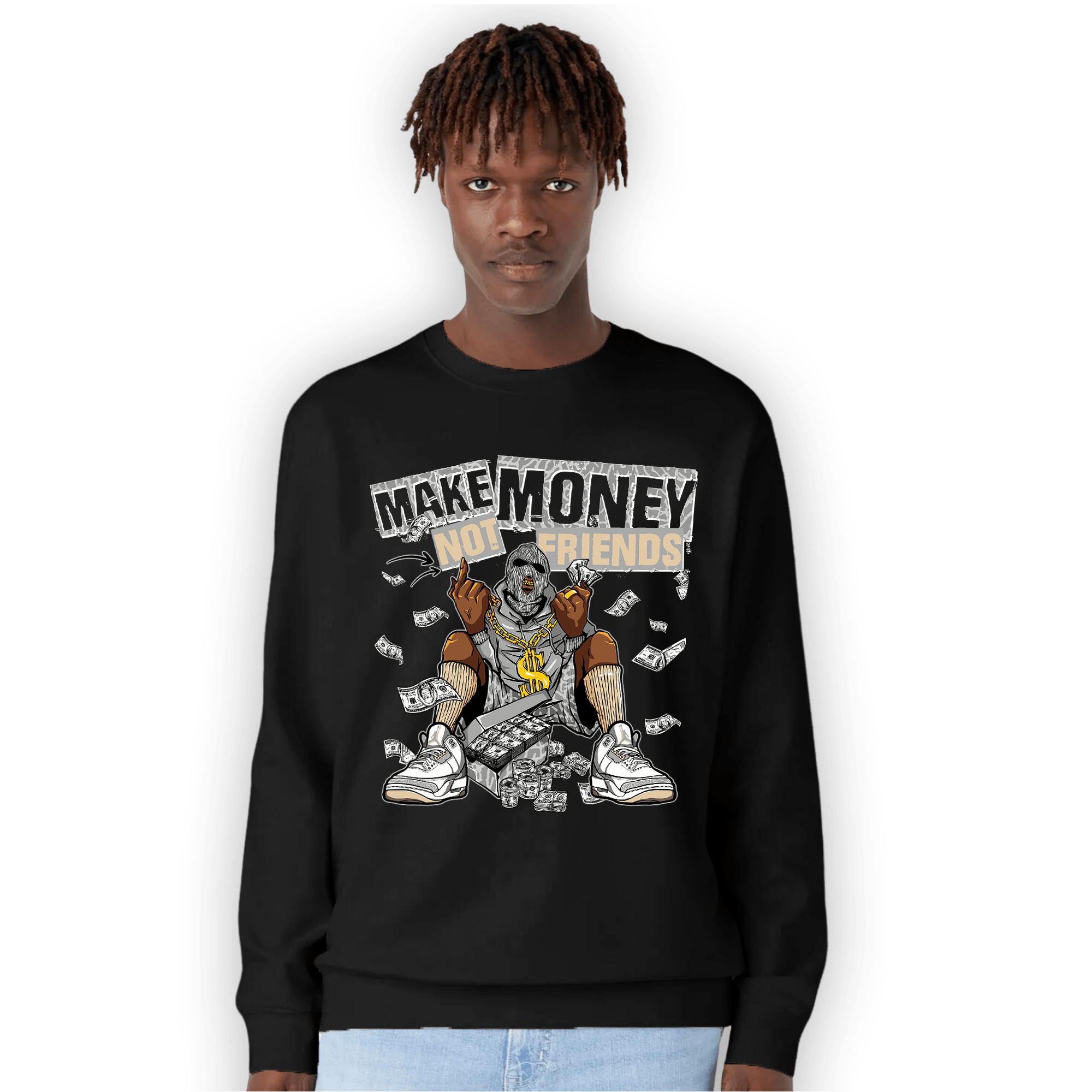 Craft Ivory 3s Sweatshirt Match Make Money Not Friends - NastyJamz