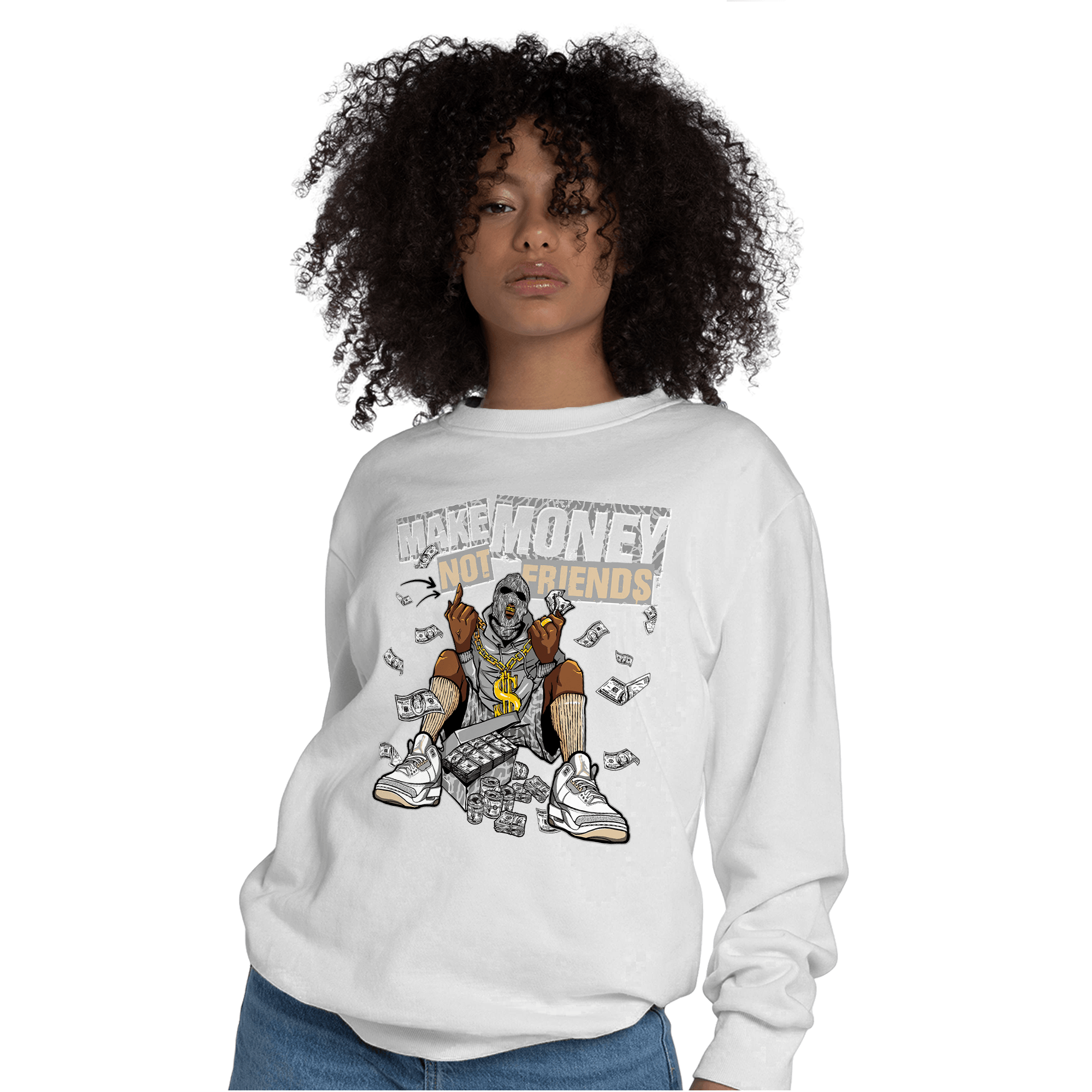 Craft Ivory 3s Sweatshirt Match Make Money Not Friends - NastyJamz