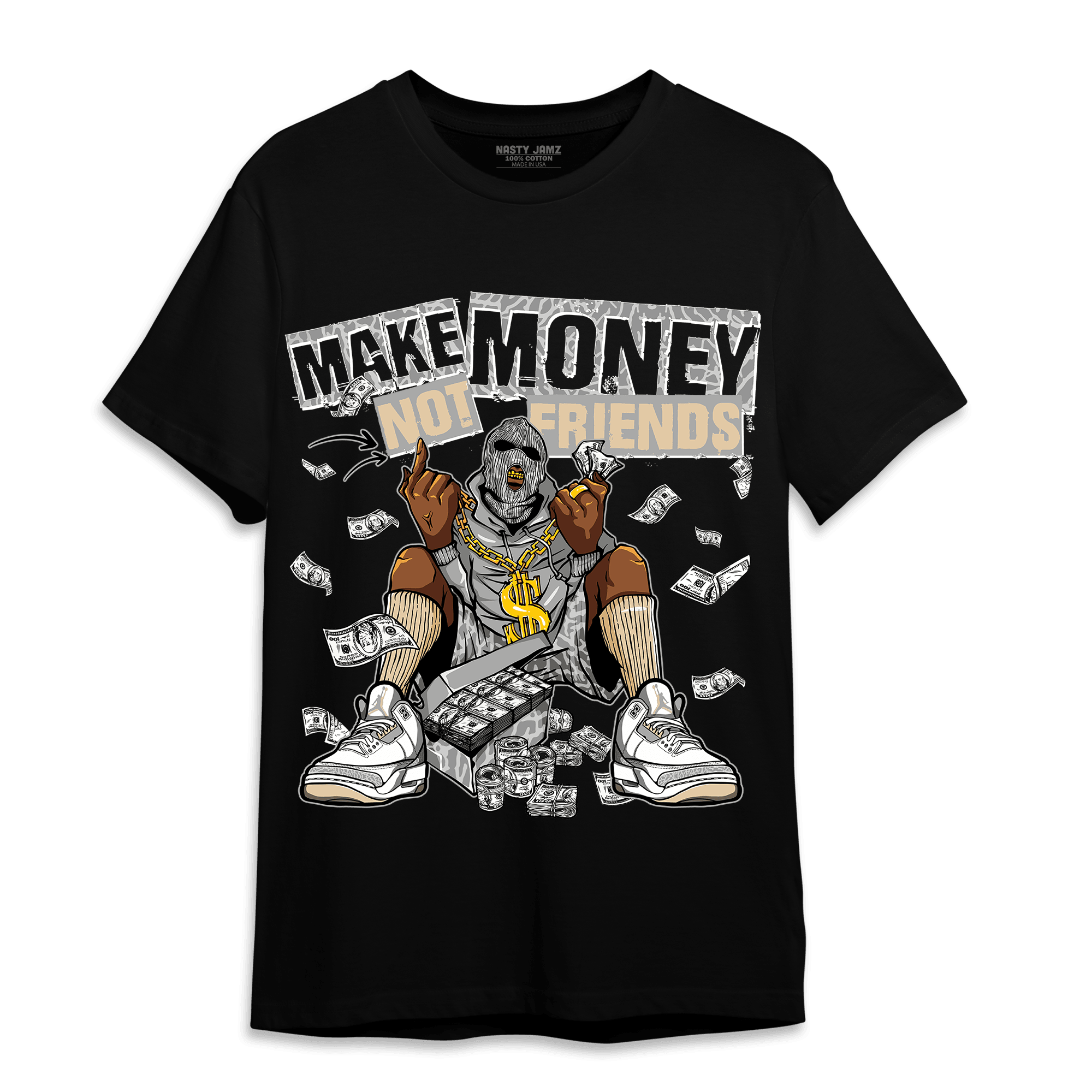 Craft Ivory 3s T Shirt Match Make Money Not Friends - NastyJamz