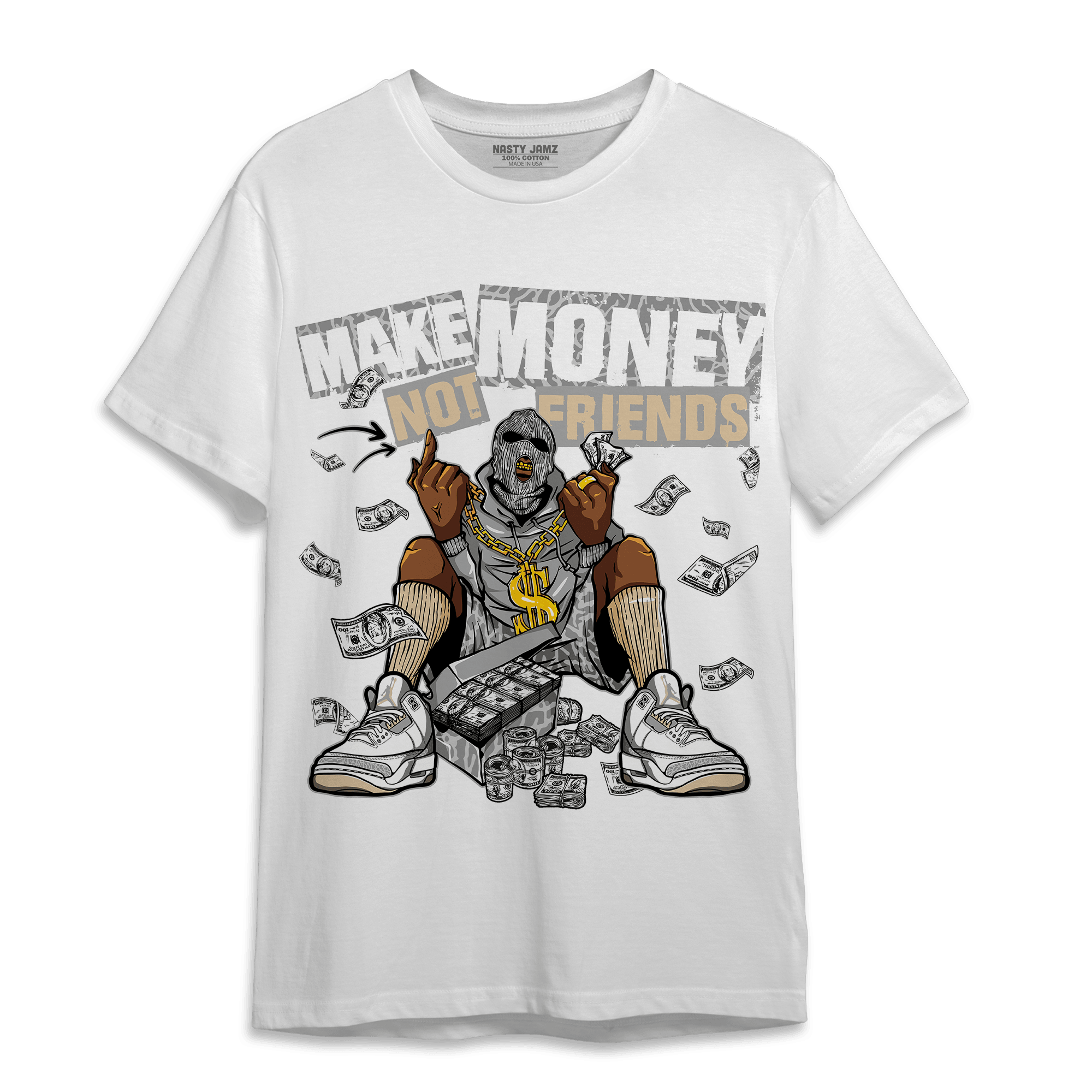 Craft Ivory 3s T Shirt Match Make Money Not Friends - NastyJamz