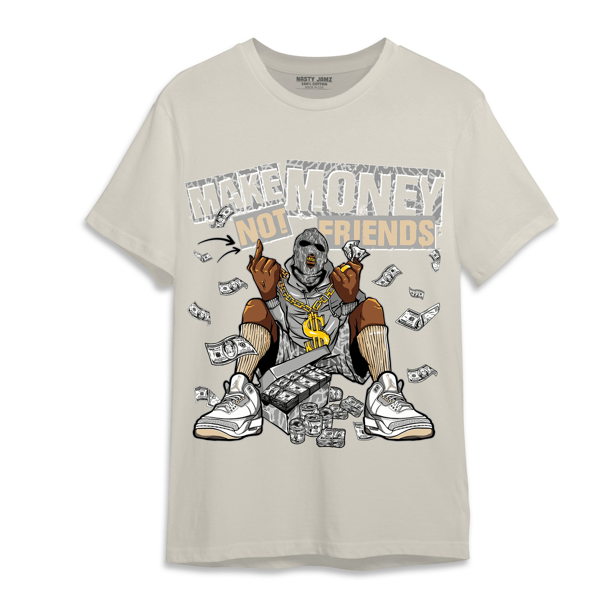 Craft Ivory 3s T Shirt Match Make Money Not Friends - NastyJamz