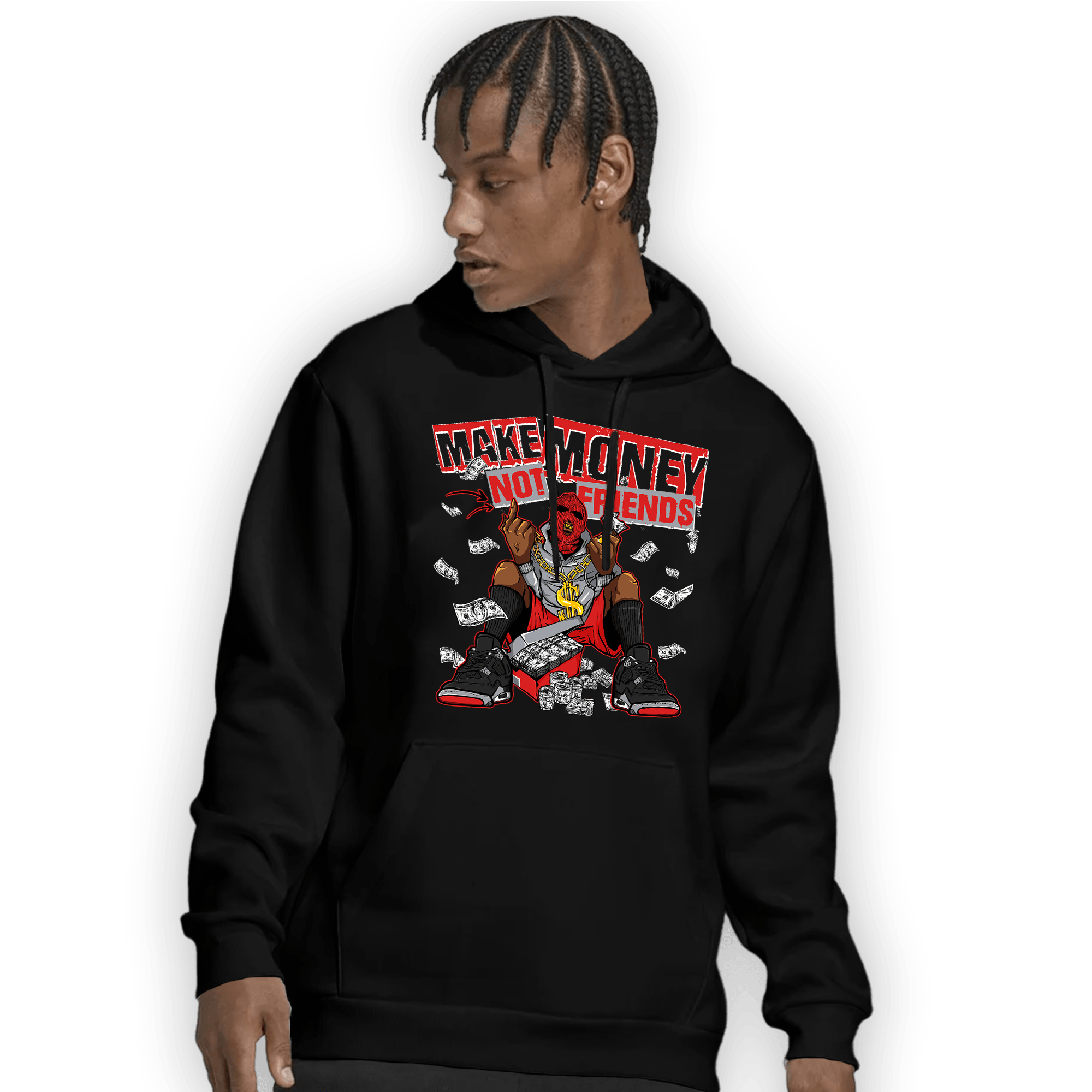 Bred Reimagined 4s Hoodie Match Make Money Not Friends - NastyJamz