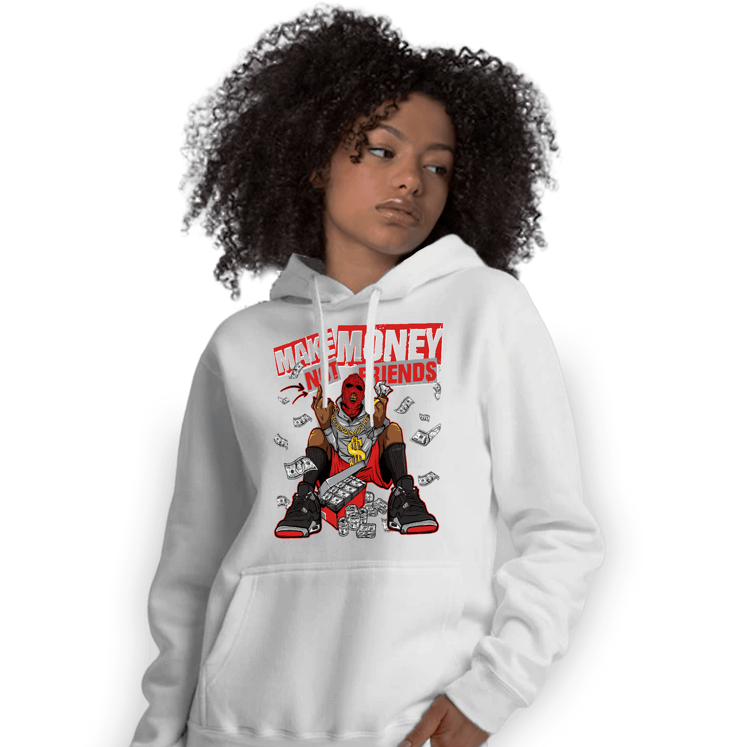 Bred Reimagined 4s Hoodie Match Make Money Not Friends - NastyJamz