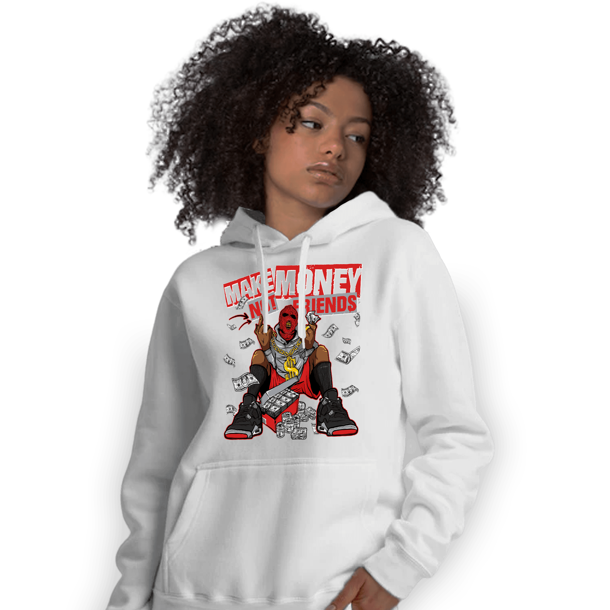 Bred Reimagined 4s Hoodie Match Make Money Not Friends - NastyJamz
