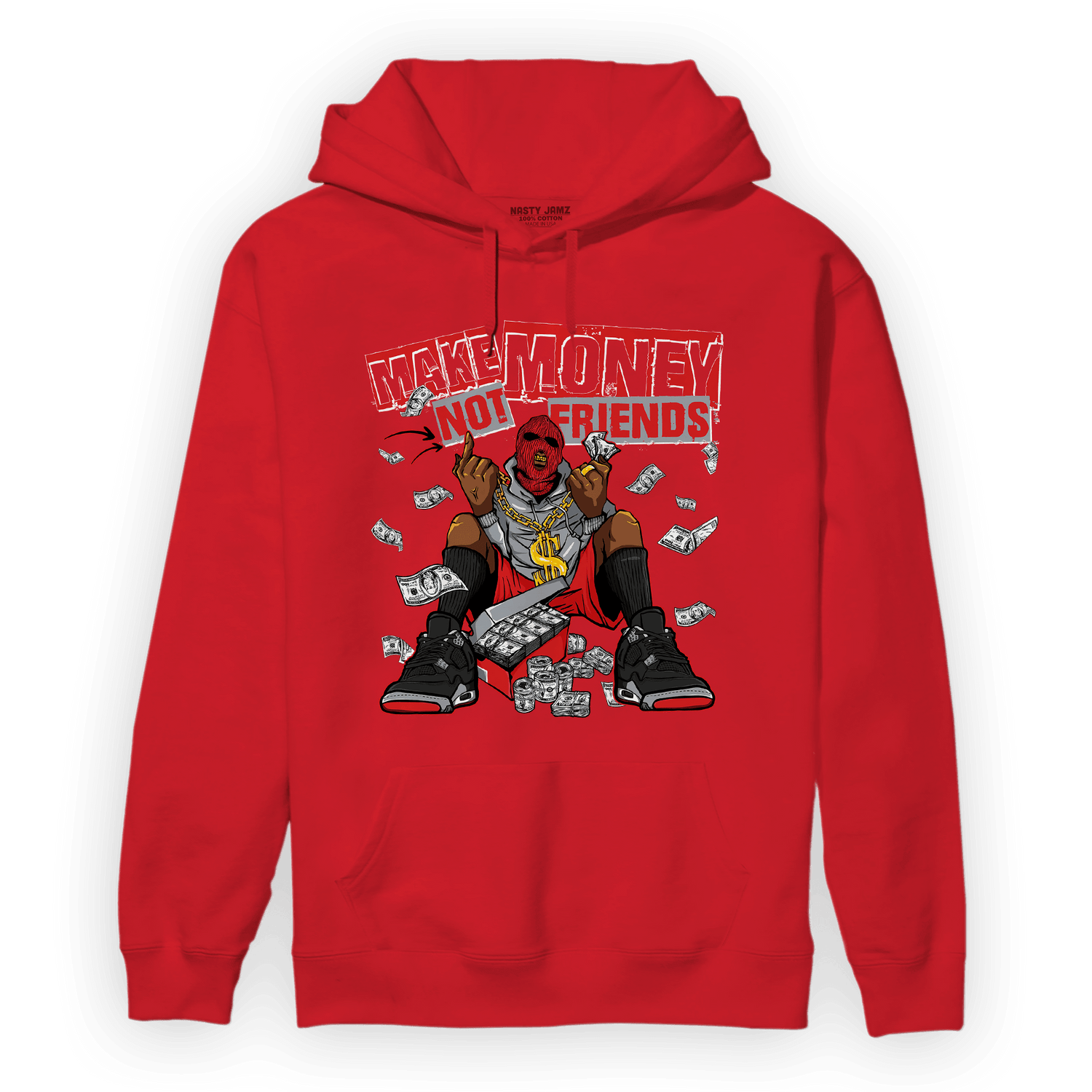 Bred Reimagined 4s Hoodie Match Make Money Not Friends - NastyJamz