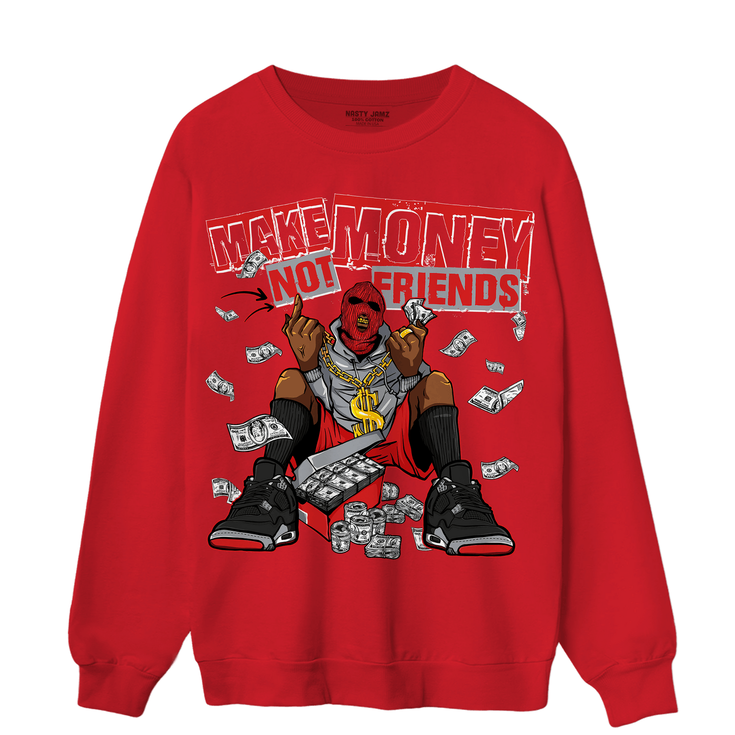 Bred Reimagined 4s Sweatshirt Match Make Money Not Friends - NastyJamz