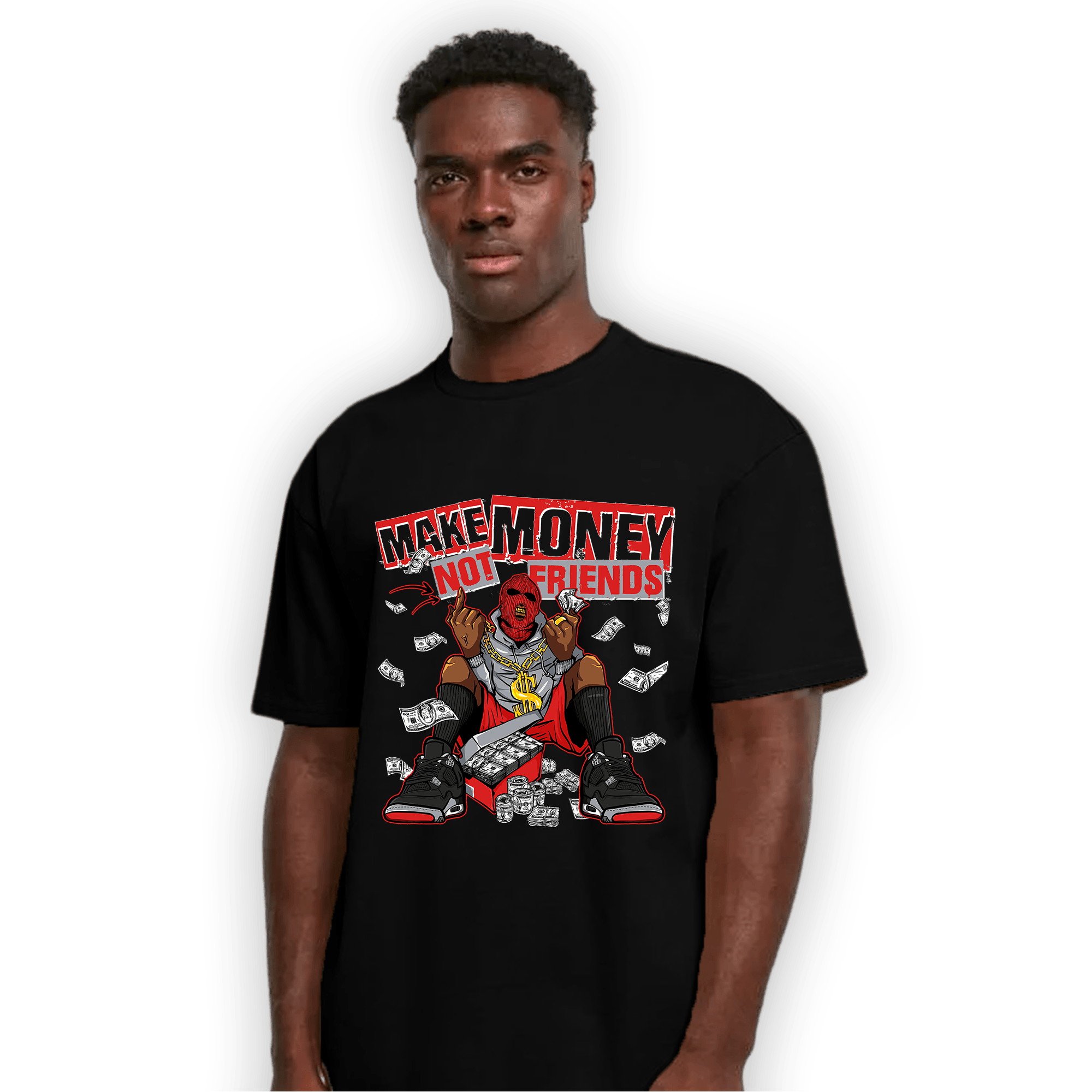 Bred Reimagined 4s T Shirt Match Make Money Not Friends - NastyJamz