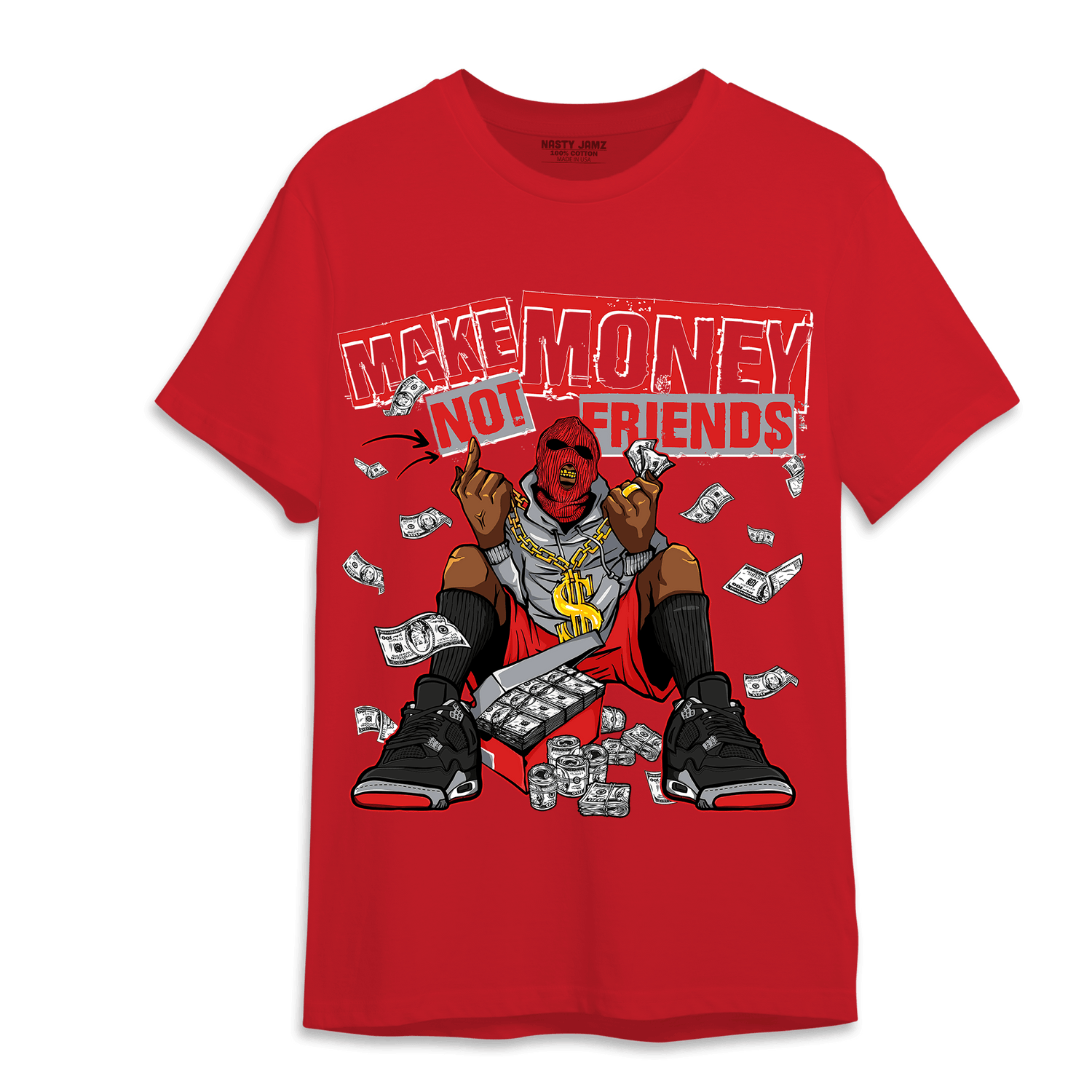 Bred Reimagined 4s T Shirt Match Make Money Not Friends - NastyJamz