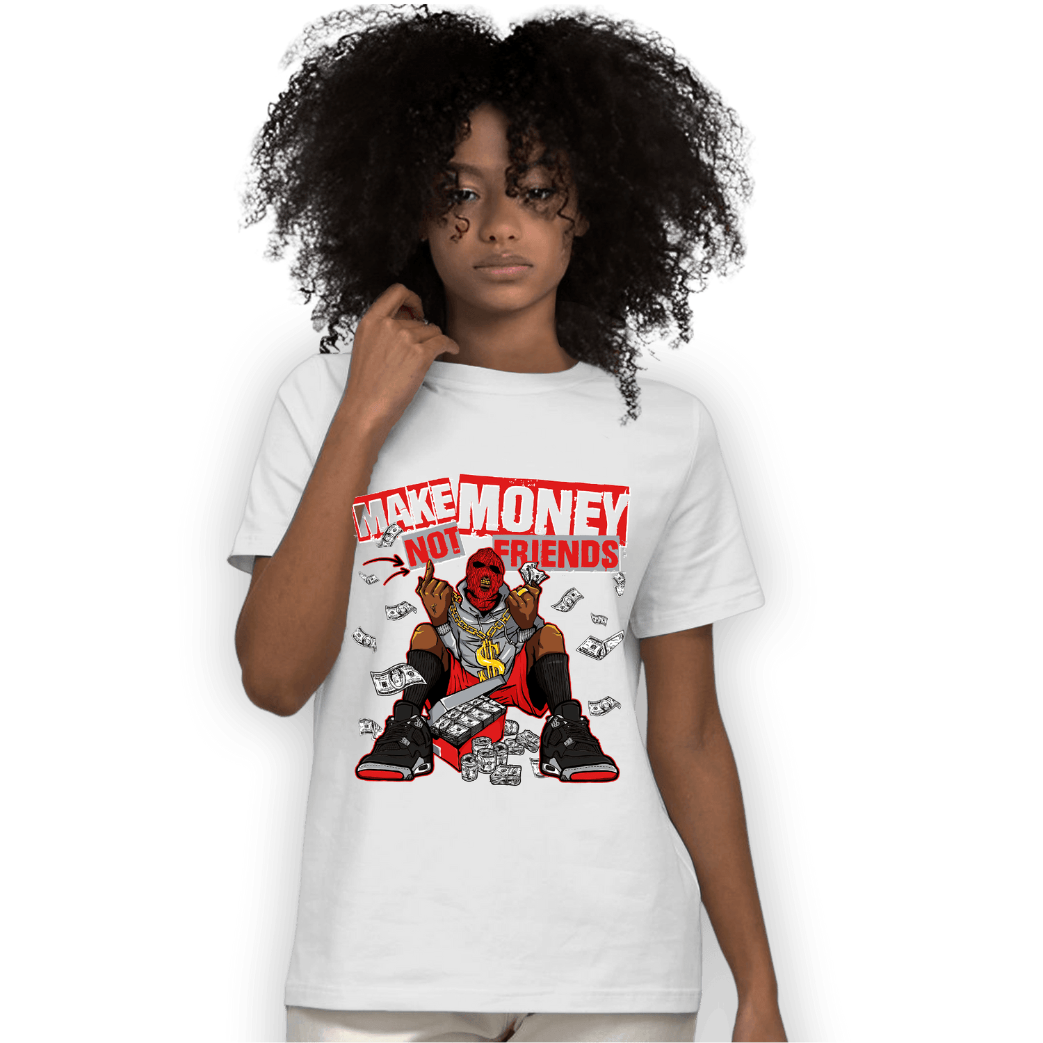 Bred Reimagined 4s T Shirt Match Make Money Not Friends - NastyJamz