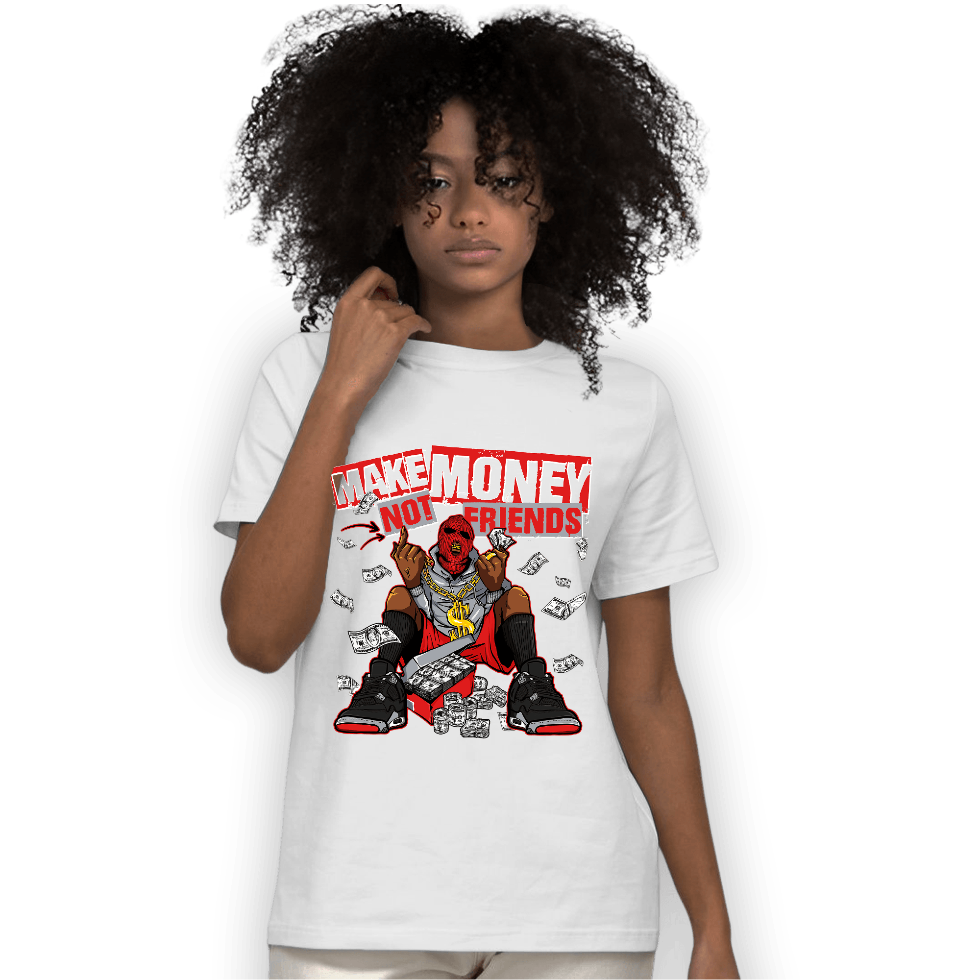 Bred Reimagined 4s T Shirt Match Make Money Not Friends - NastyJamz