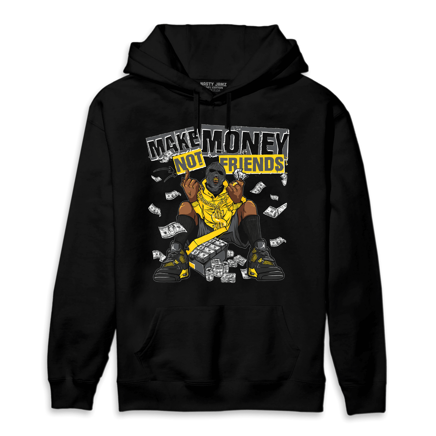 Thunder 4s Hoodie Match Make Money Not Friends - NastyJamz