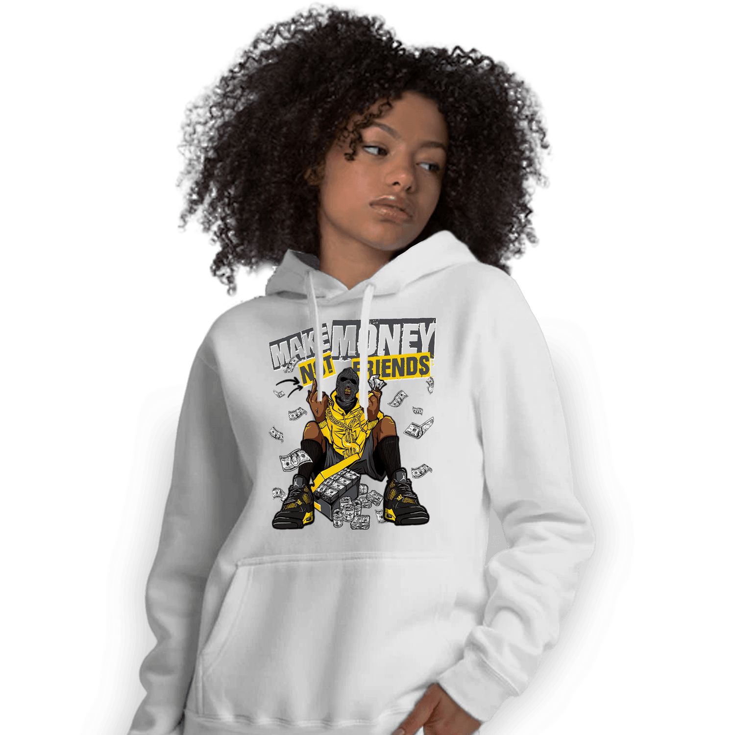 Thunder 4s Hoodie Match Make Money Not Friends - NastyJamz