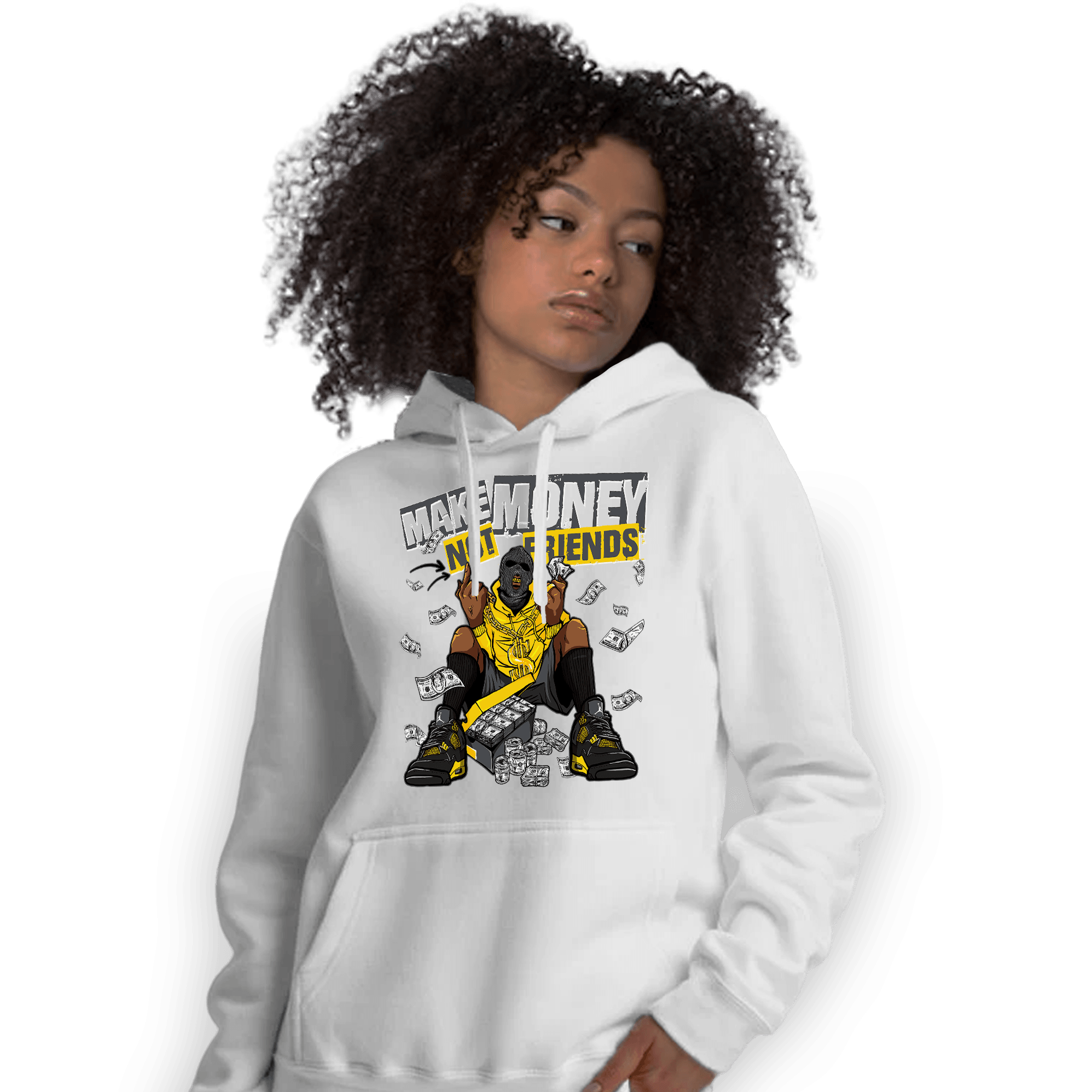 Thunder 4s Hoodie Match Make Money Not Friends - NastyJamz