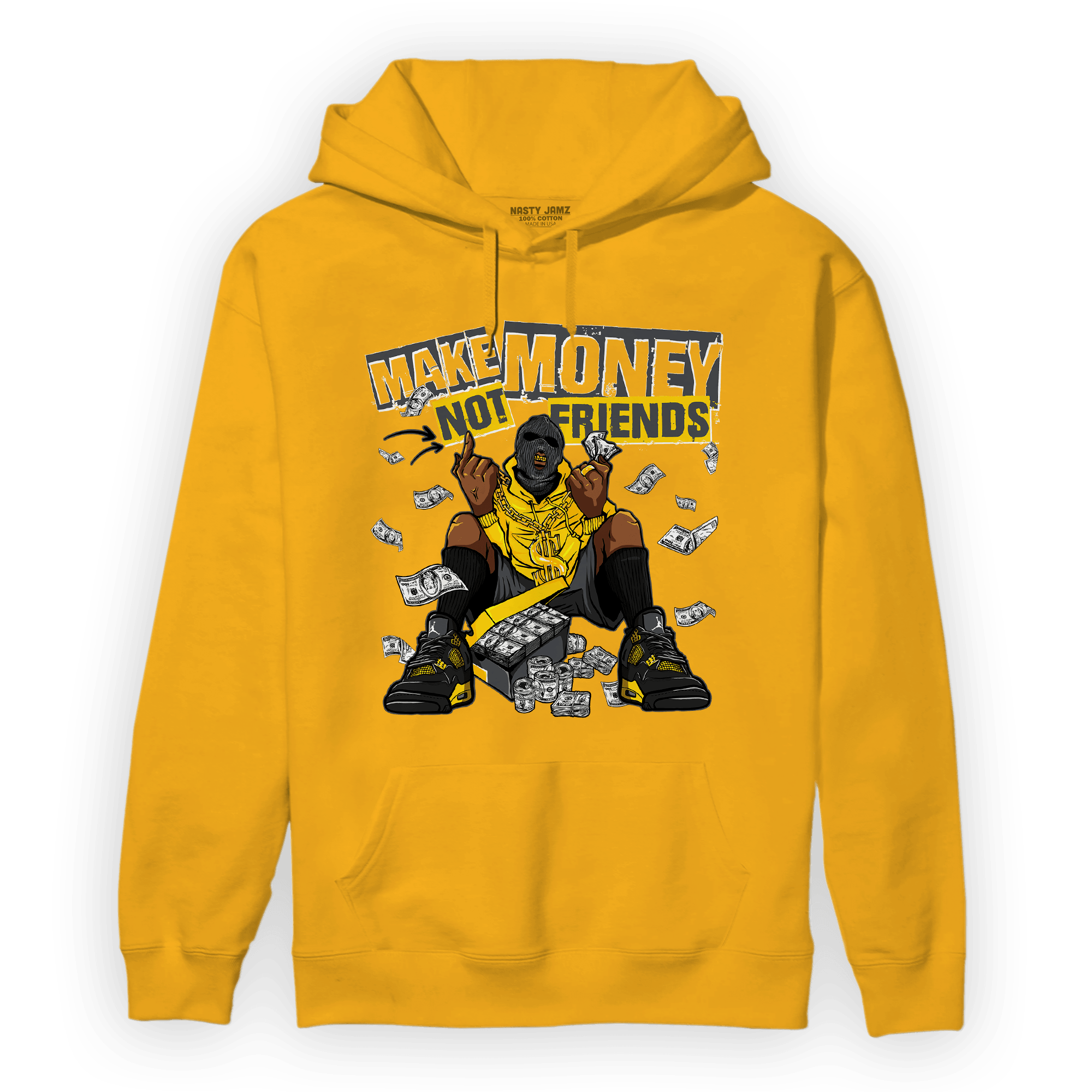 Thunder 4s Hoodie Match Make Money Not Friends - NastyJamz