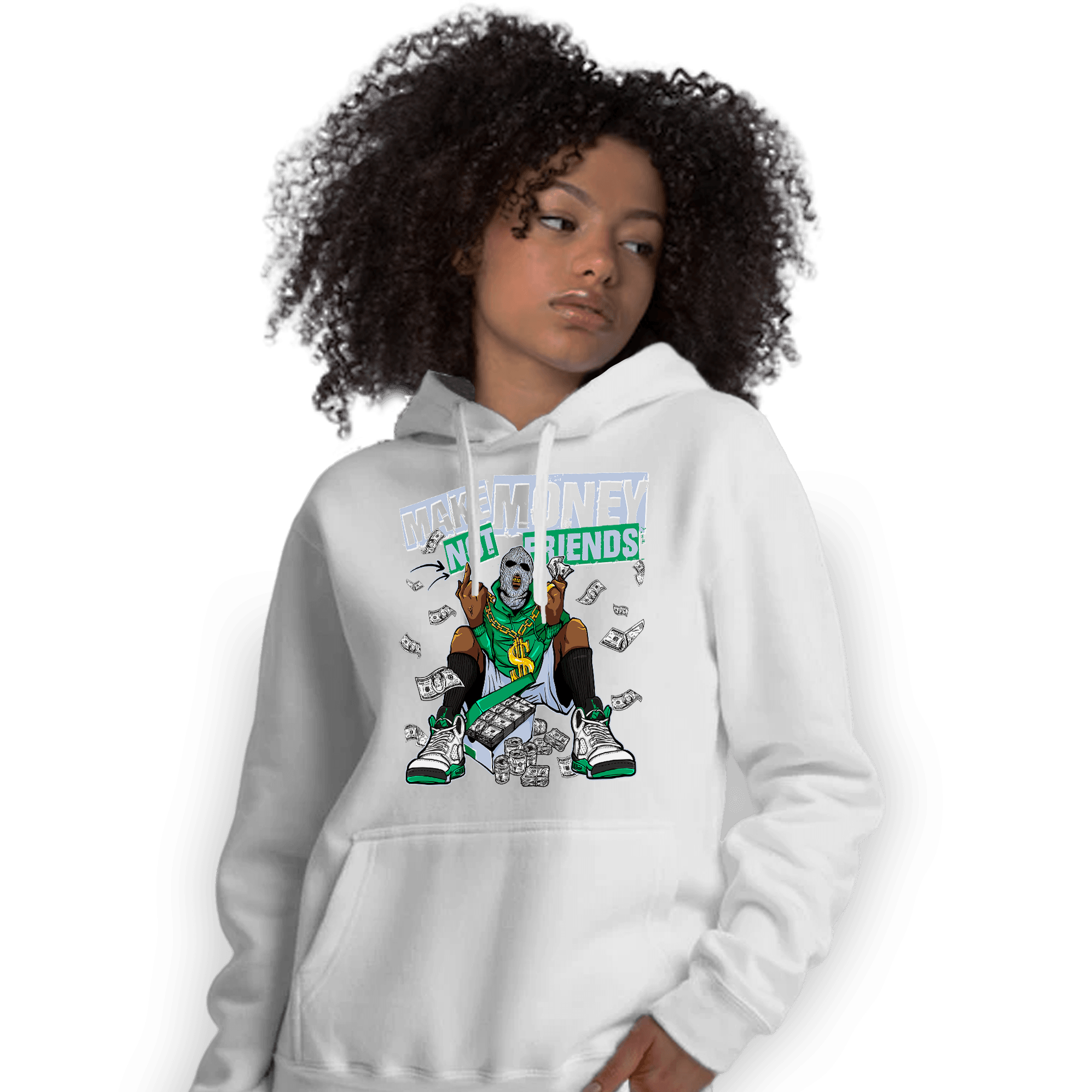 Lucky Green 5s Hoodie Match Make Money Not Friends - NastyJamz