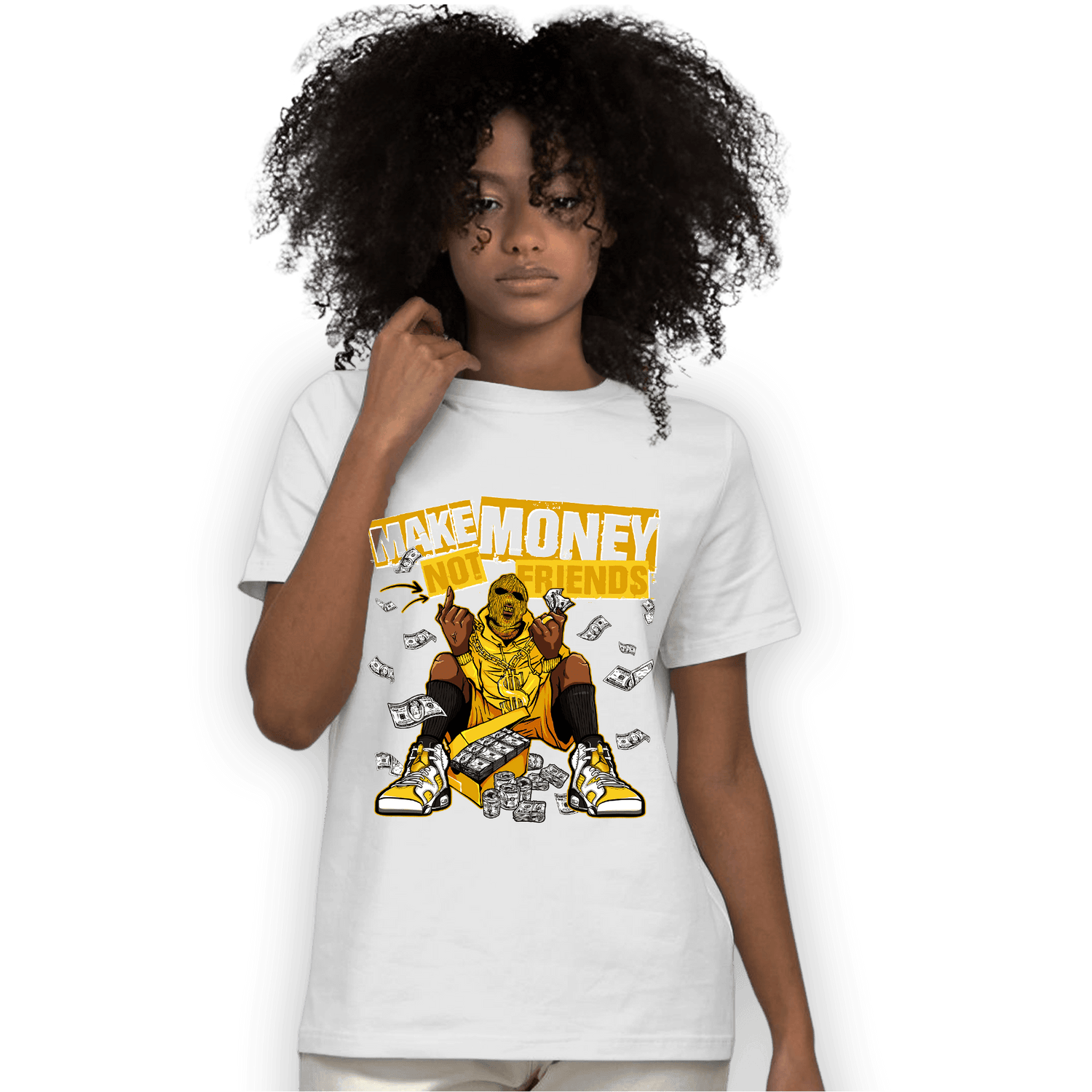 Yellow Ochre 6s T Shirt Match Make Money Not Friends - NastyJamz