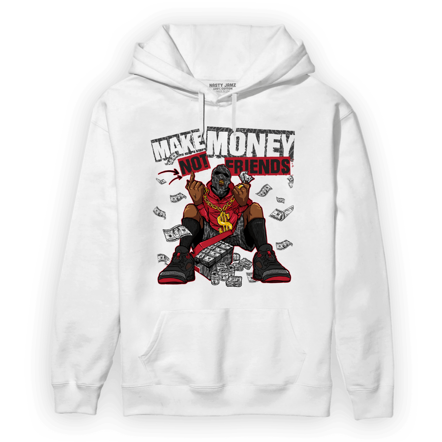 Spizike Low Bred Hoodie Match Make Money Not Friends - NastyJamz