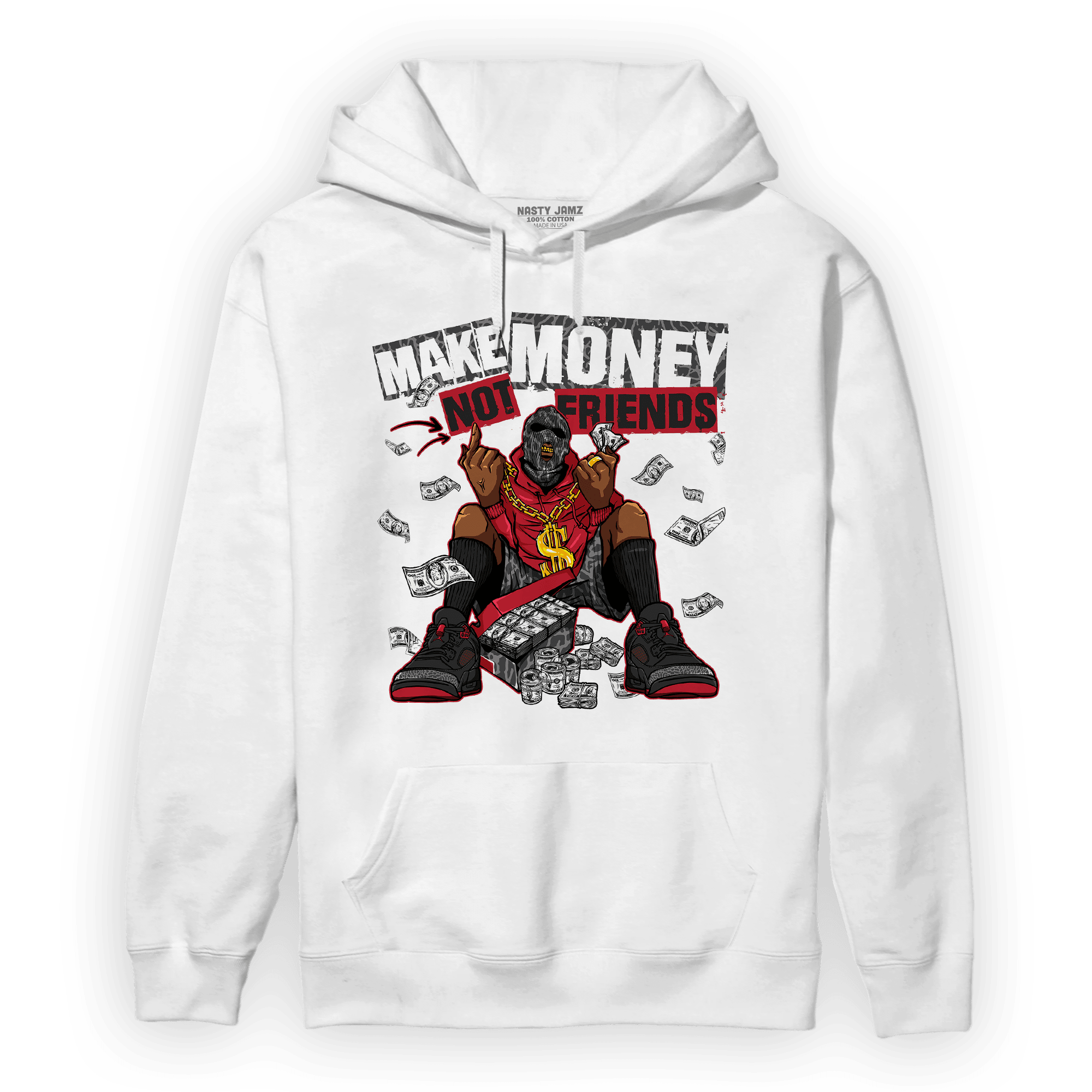 Spizike Low Bred Hoodie Match Make Money Not Friends - NastyJamz