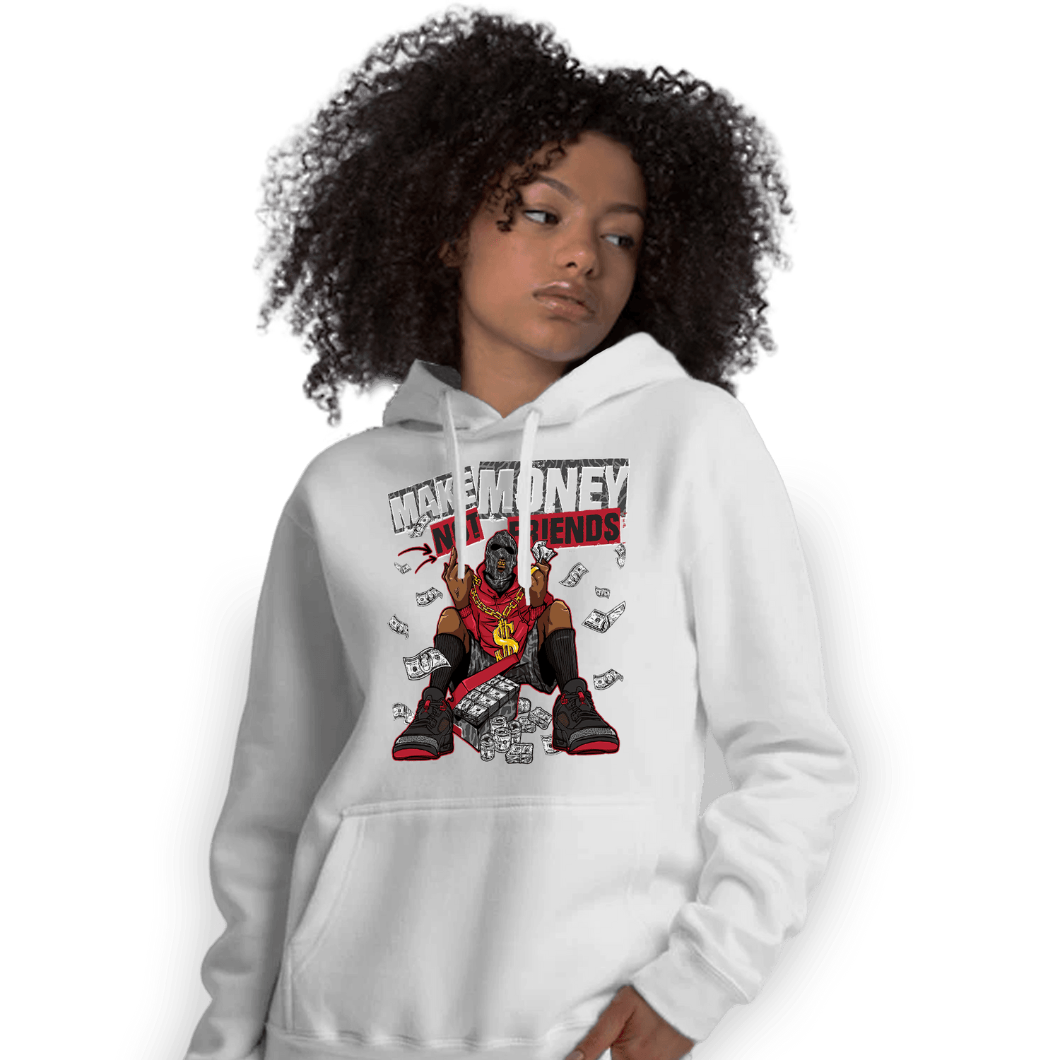 Spizike Low Bred Hoodie Match Make Money Not Friends - NastyJamz