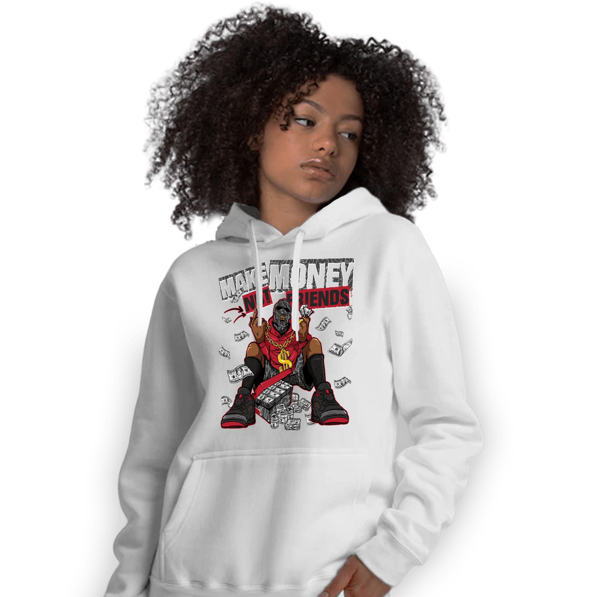Spizike Low Bred Hoodie Match Make Money Not Friends - NastyJamz