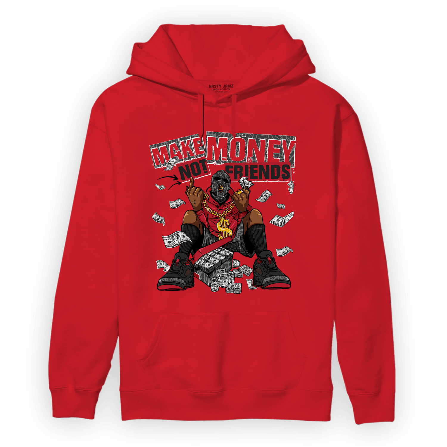 Spizike Low Bred Hoodie Match Make Money Not Friends - NastyJamz